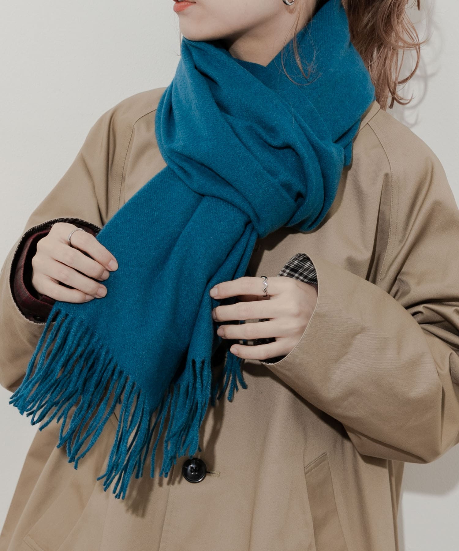 ムジシンプルカラーマフラー BLU -