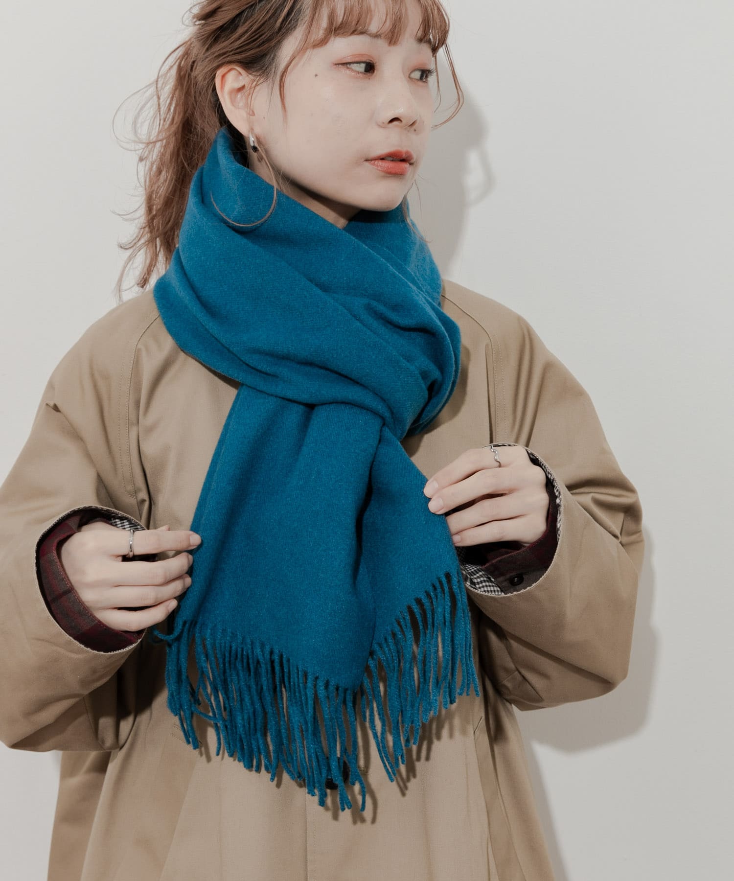 ムジシンプルカラーマフラー BLU -