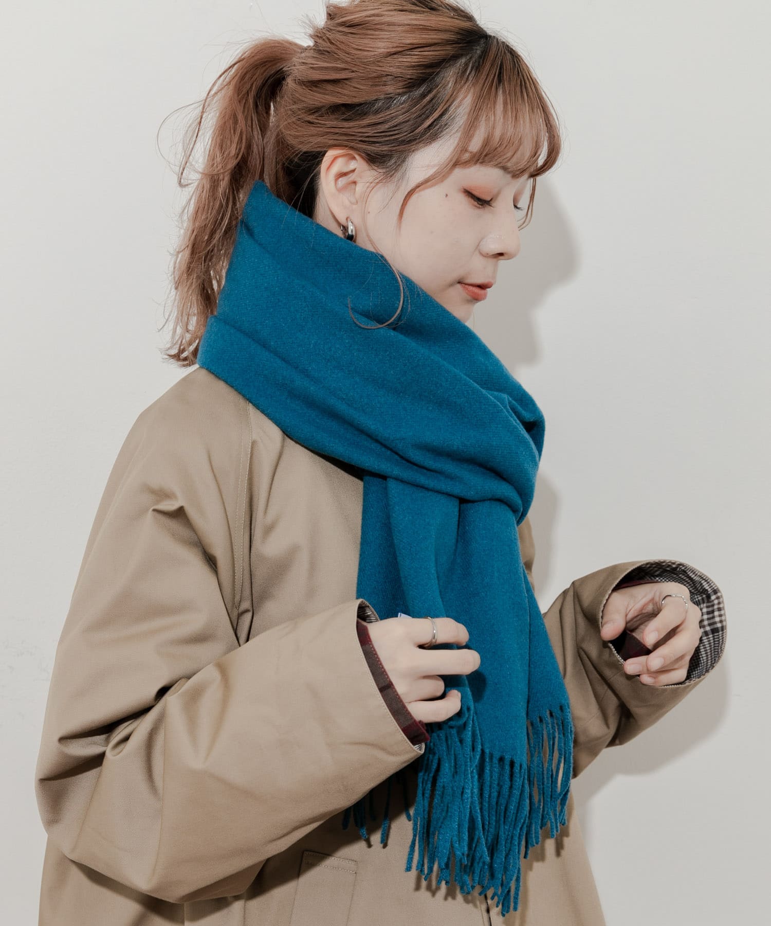 ムジシンプルカラーマフラー BLU -