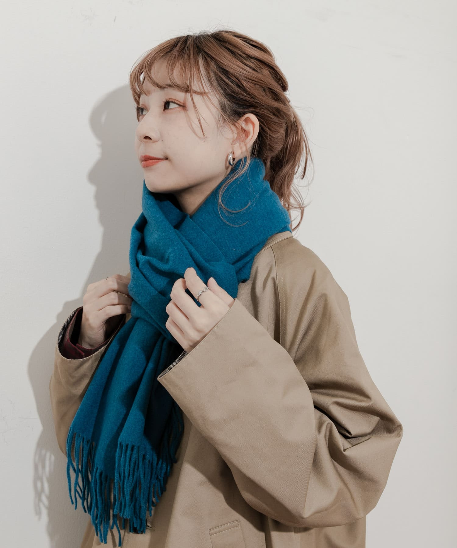 ムジシンプルカラーマフラー BLU -