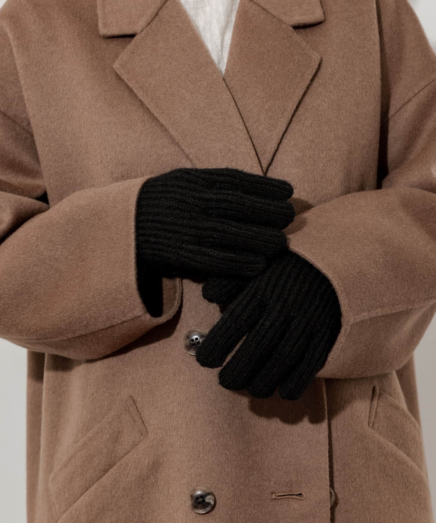 ホールタッチニットグローブ BLK -