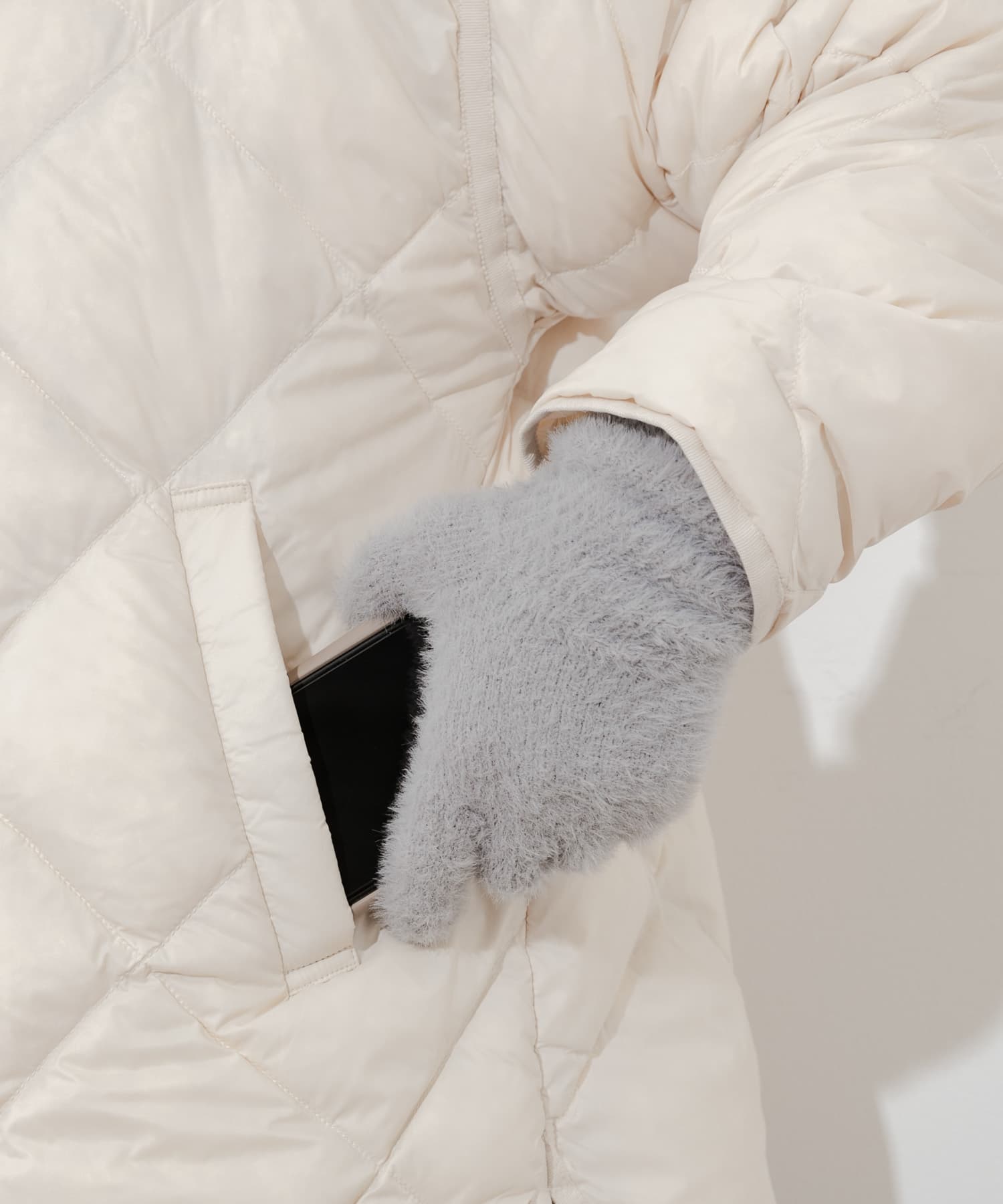 シャギーニットロンググローブ L.GRY -