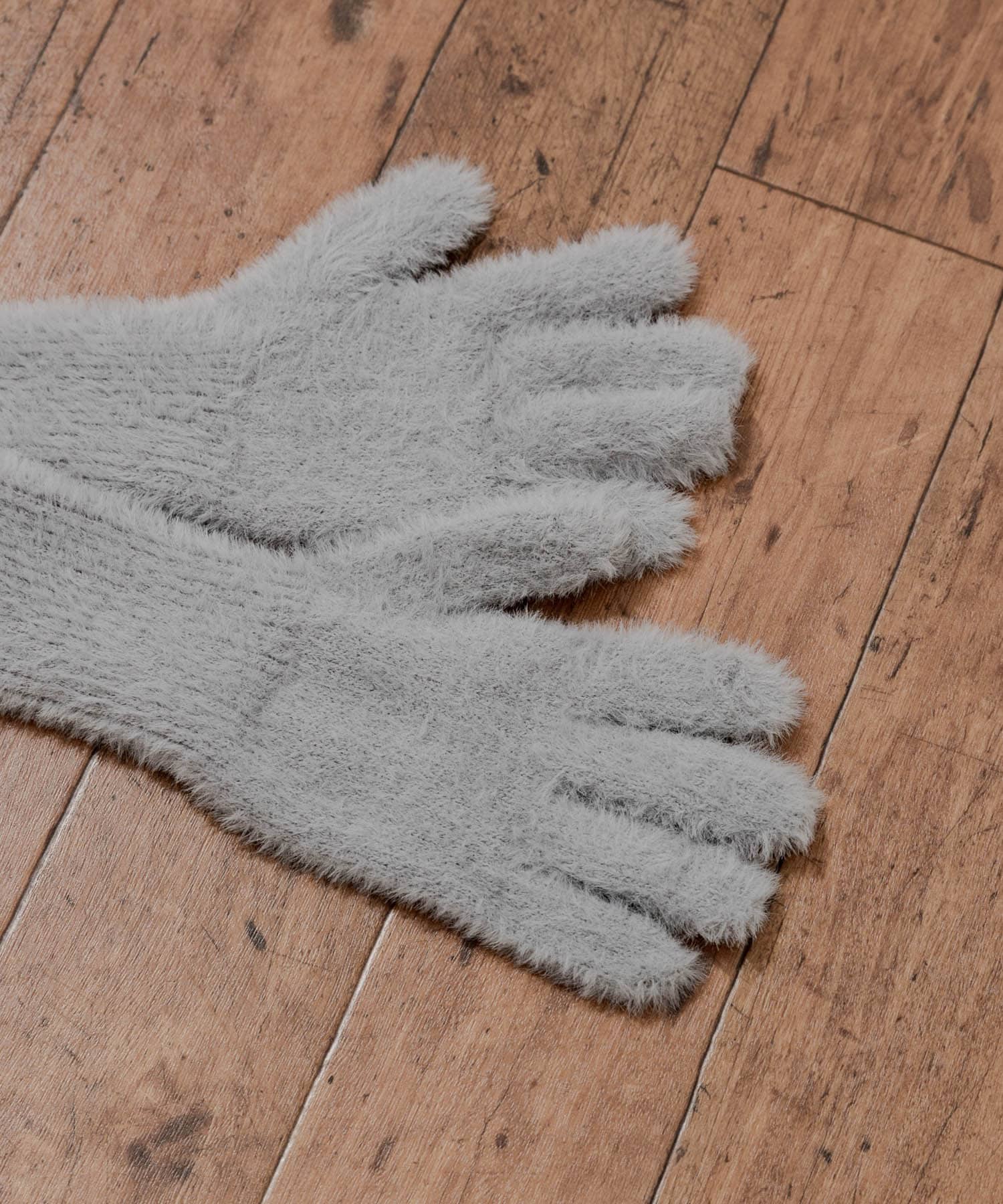 シャギーニットロンググローブ L.GRY -