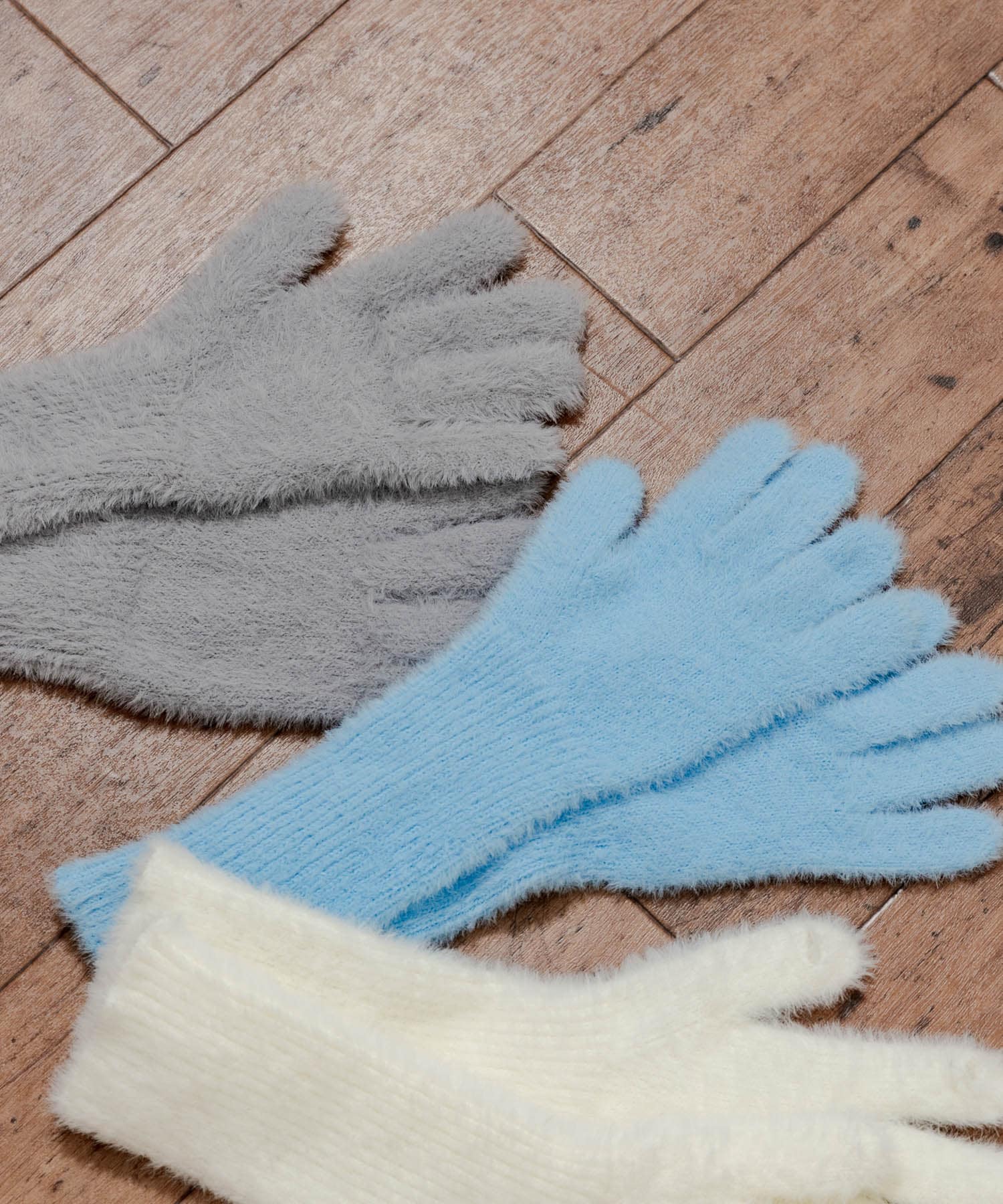 シャギーニットロンググローブ(- L.GRY): ファッション雑貨