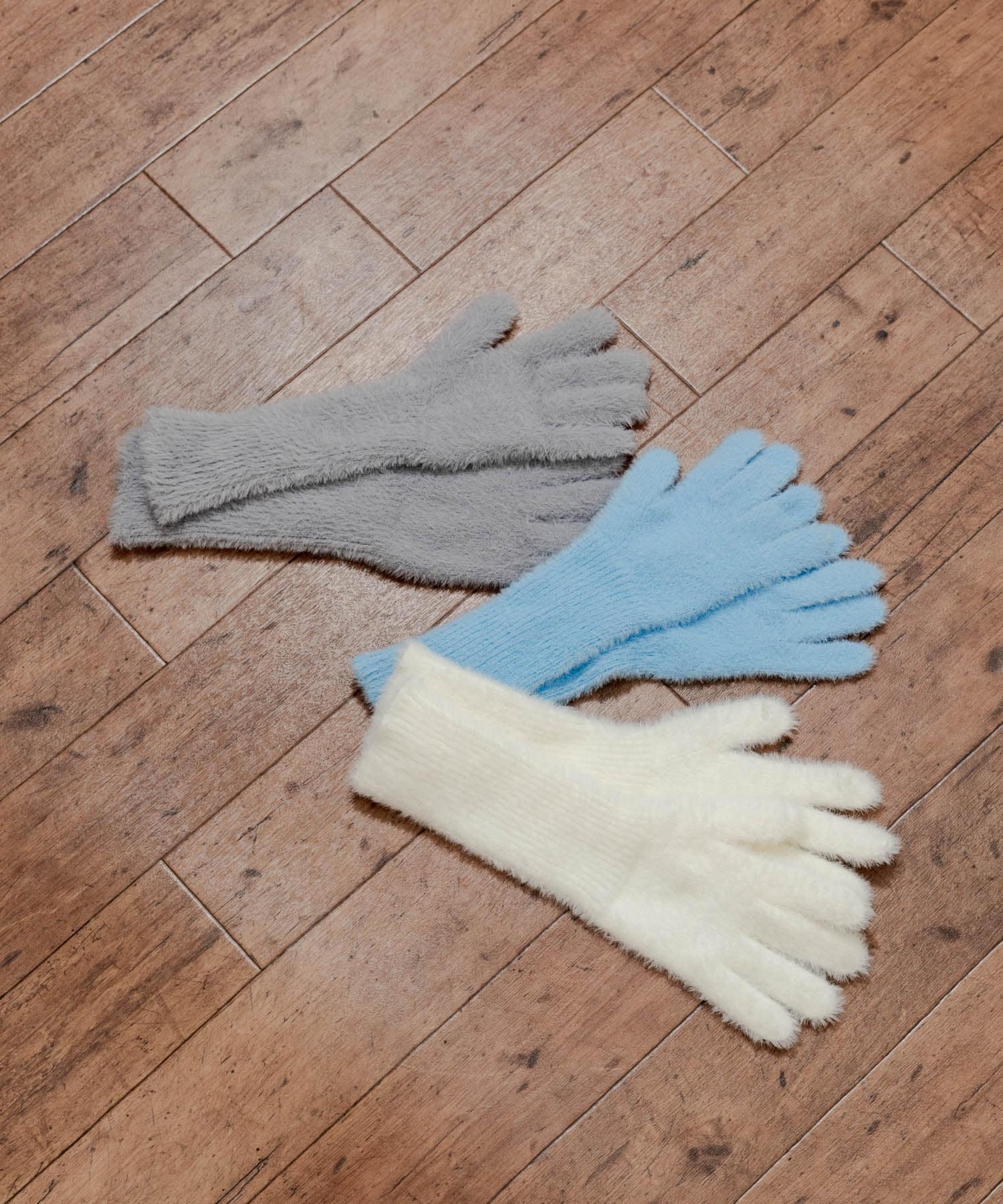 シャギーニットロンググローブ L.GRY -