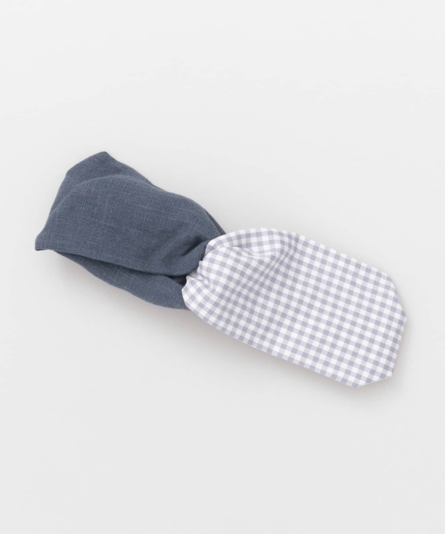 ギンガムチェックコンビヘアターバン
