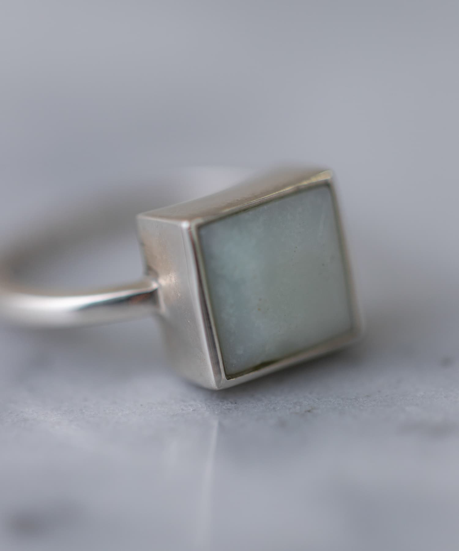SMELLY so’　square amazonite ring SL/GR 11