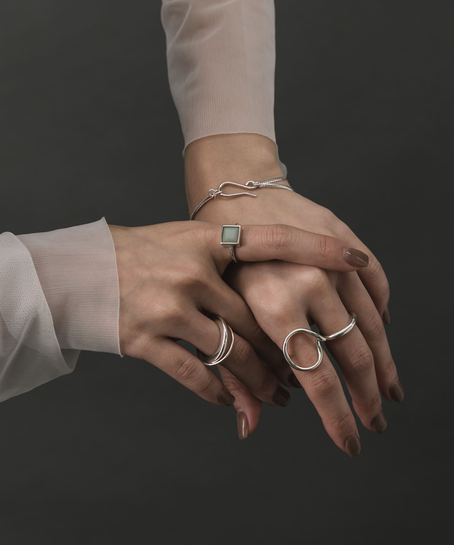 SMELLY so’　square amazonite ring SL/GR 11
