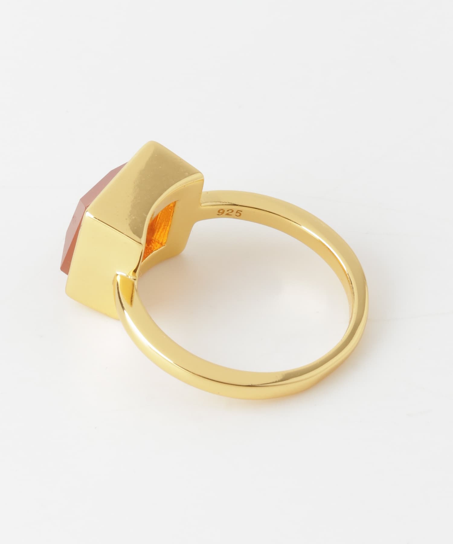 SMELLY so’　square carnelian ring GD/RE 11