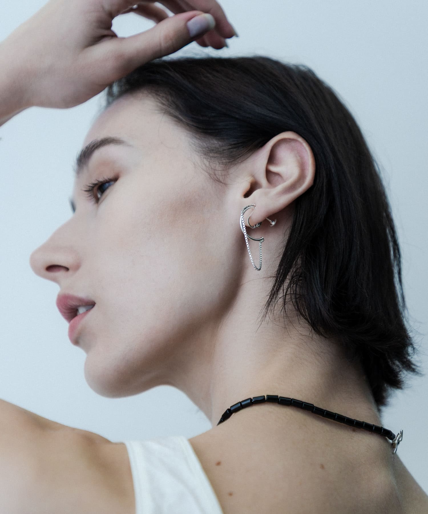 SMELLY so’　combination chain earring SLV -