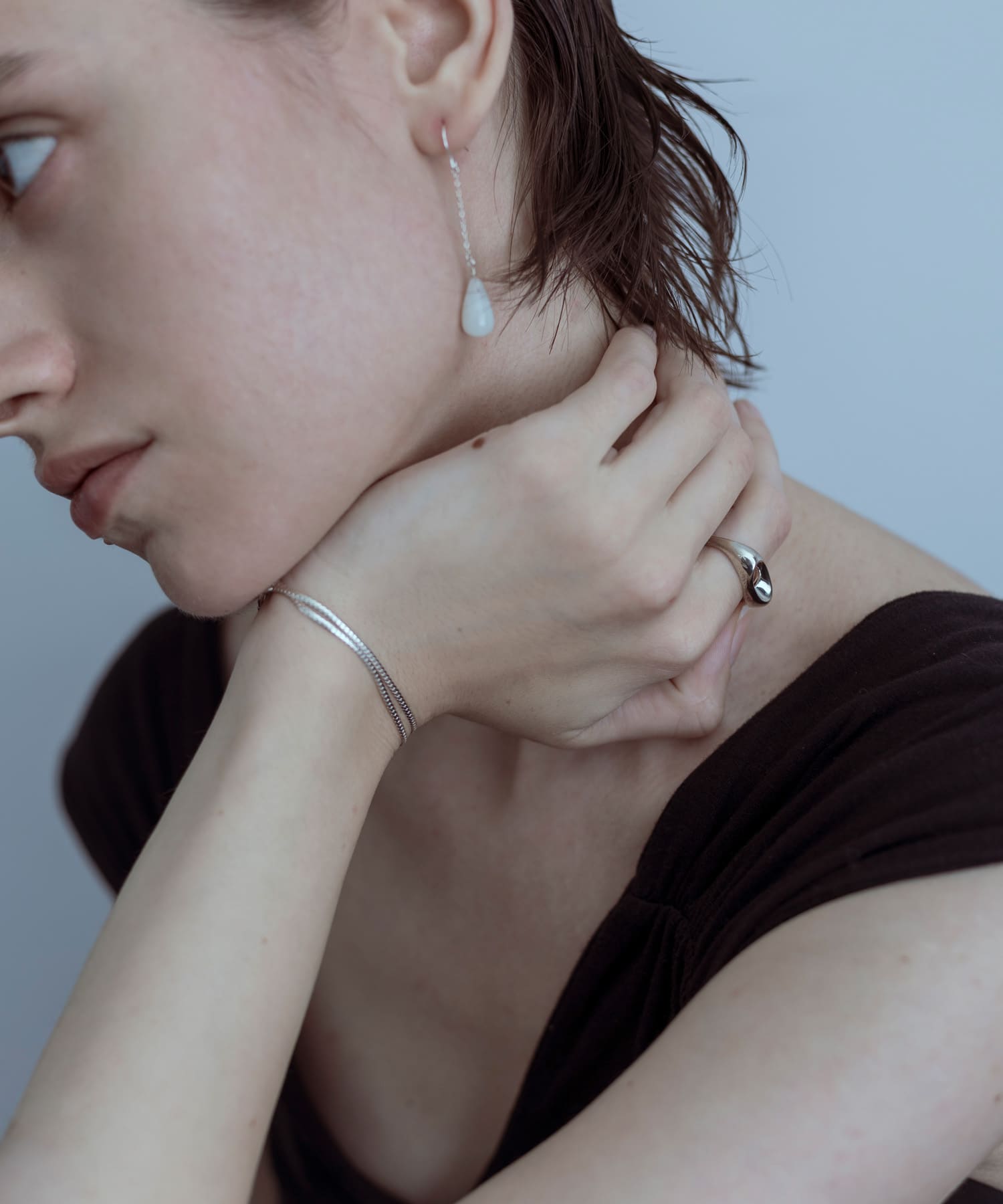 SMELLY so’　double chain bracelet SLV -