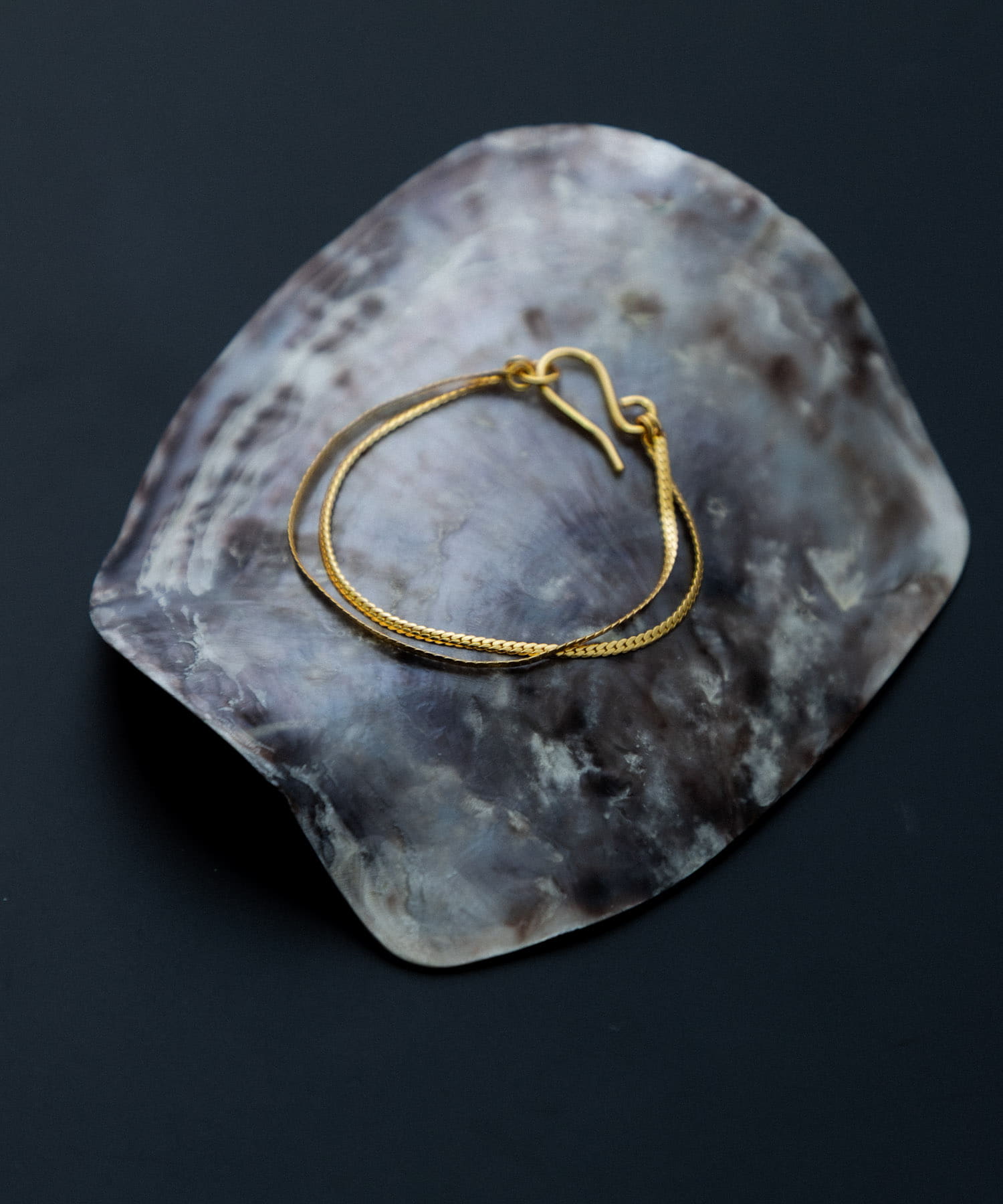 SMELLY so’　double chain bracelet GLD -