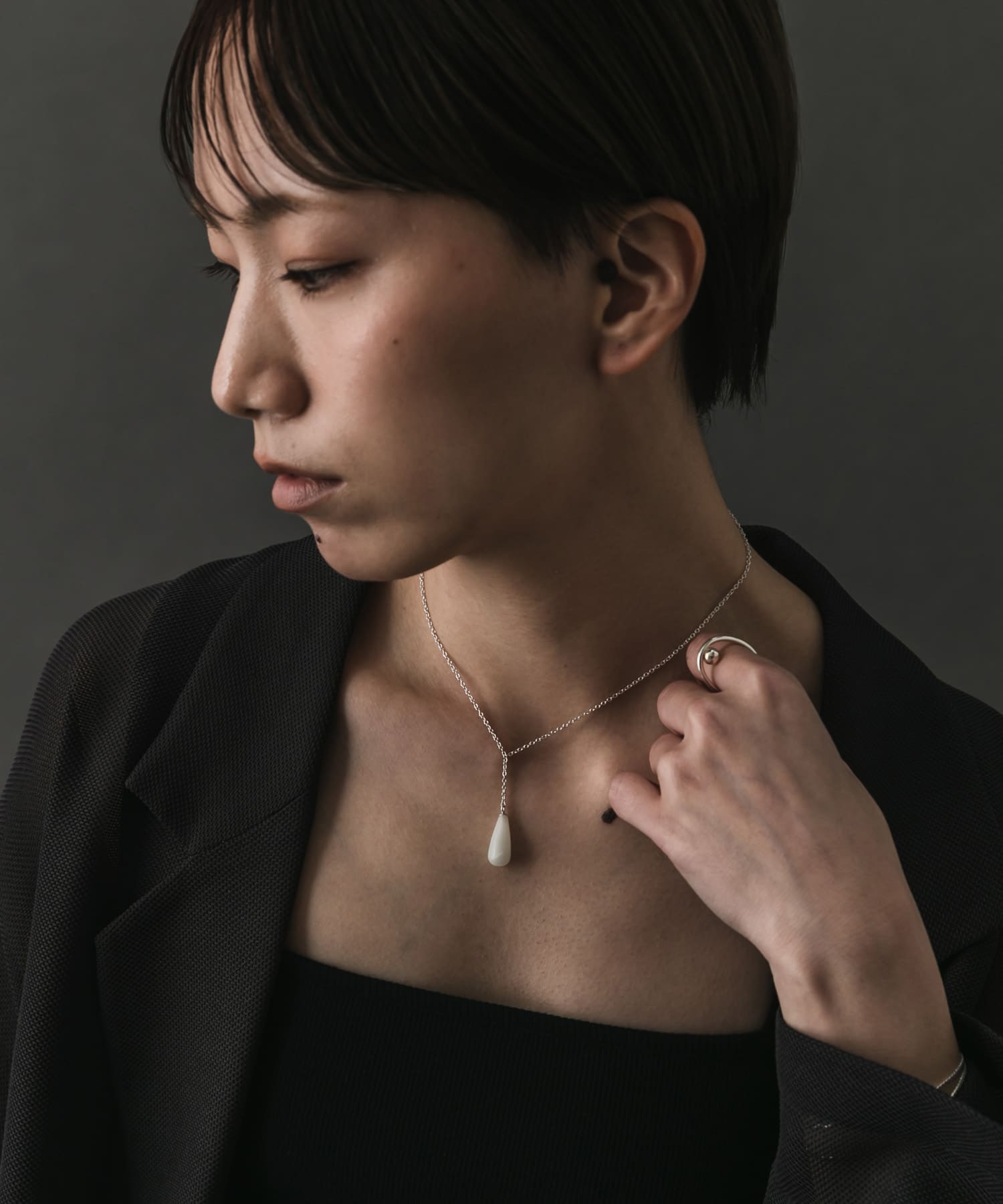 SMELLY so’　newjade  swing necklace SL/GR -