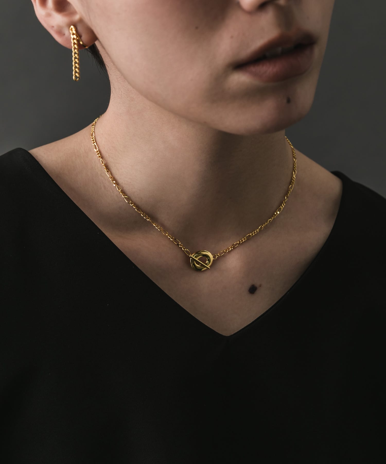 SMELLY so’　flat mantel necklace GLD -