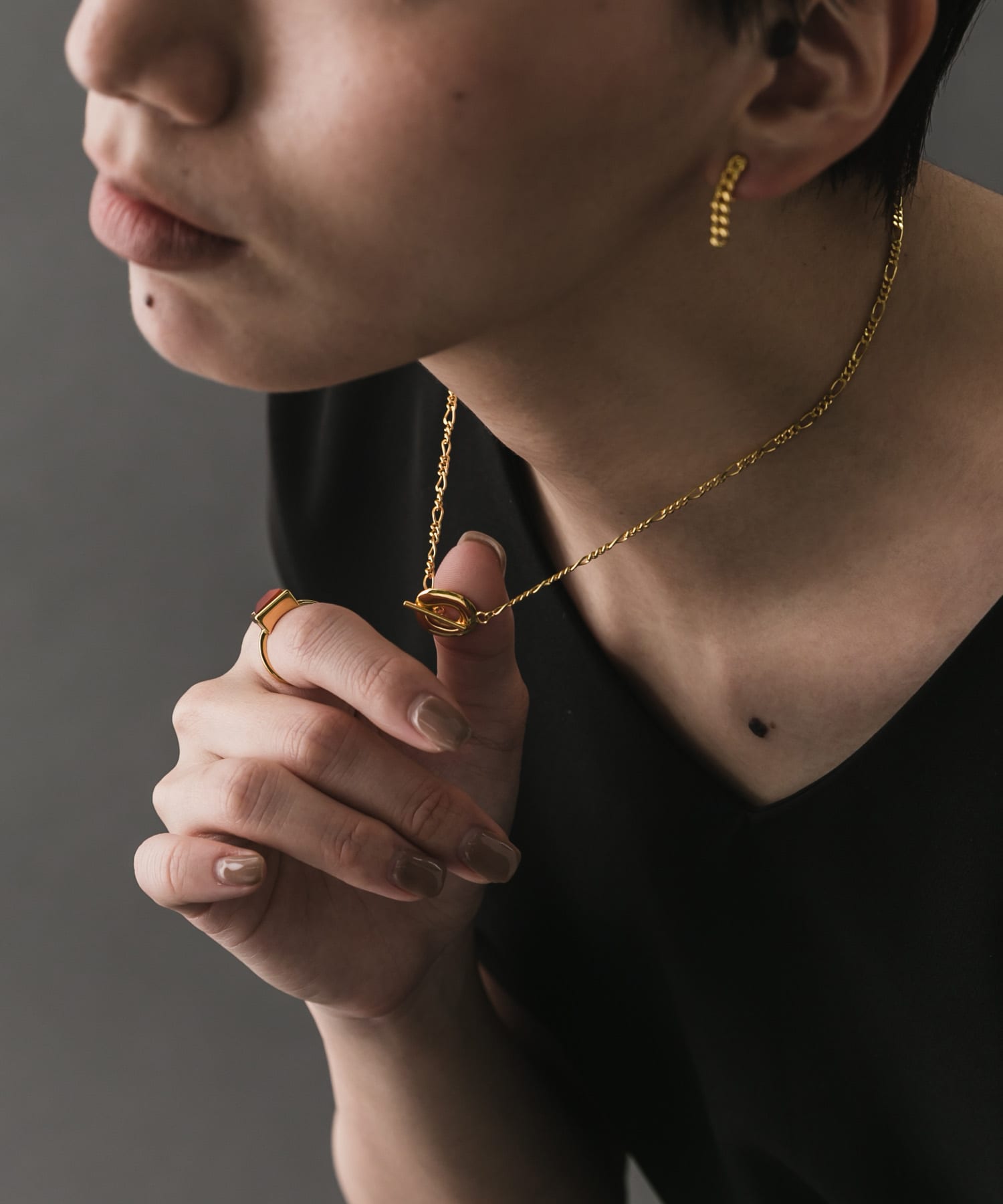 SMELLY so’　flat mantel necklace GLD -