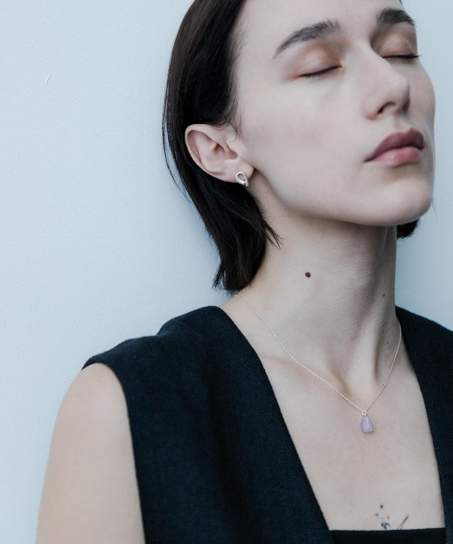 SMELLY so’　amethyst slide necklace SLV -