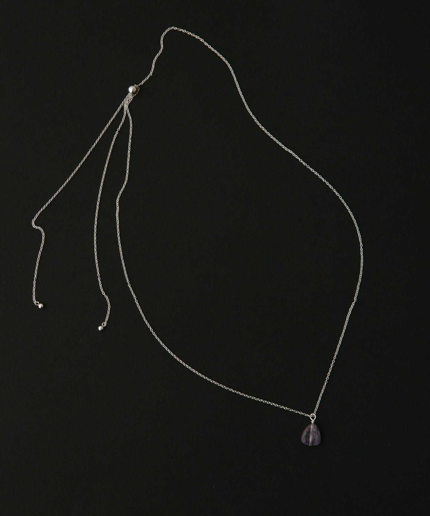 SMELLY so’　amethyst slide necklace SLV -