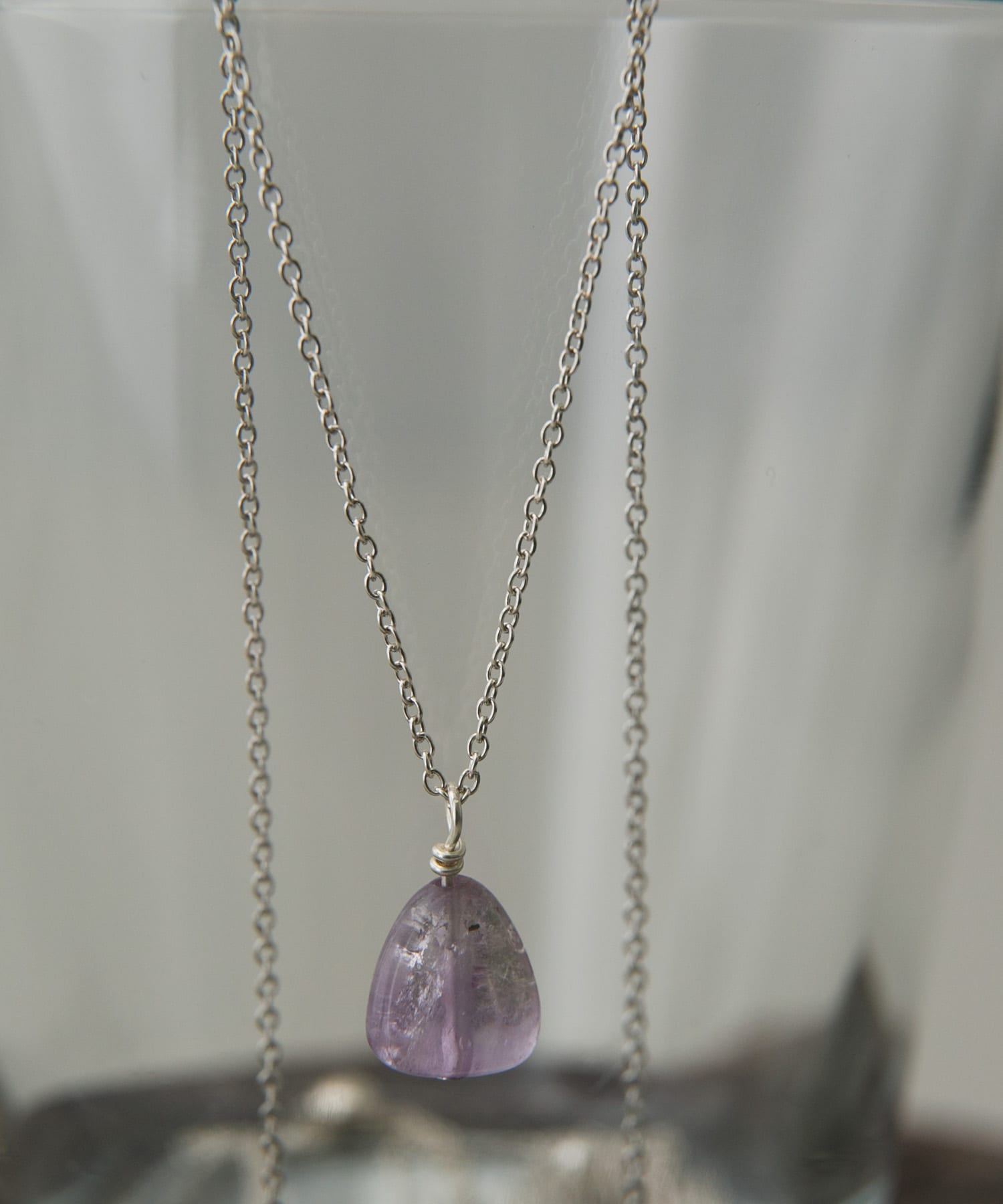 SMELLY so’　amethyst slide necklace SLV -