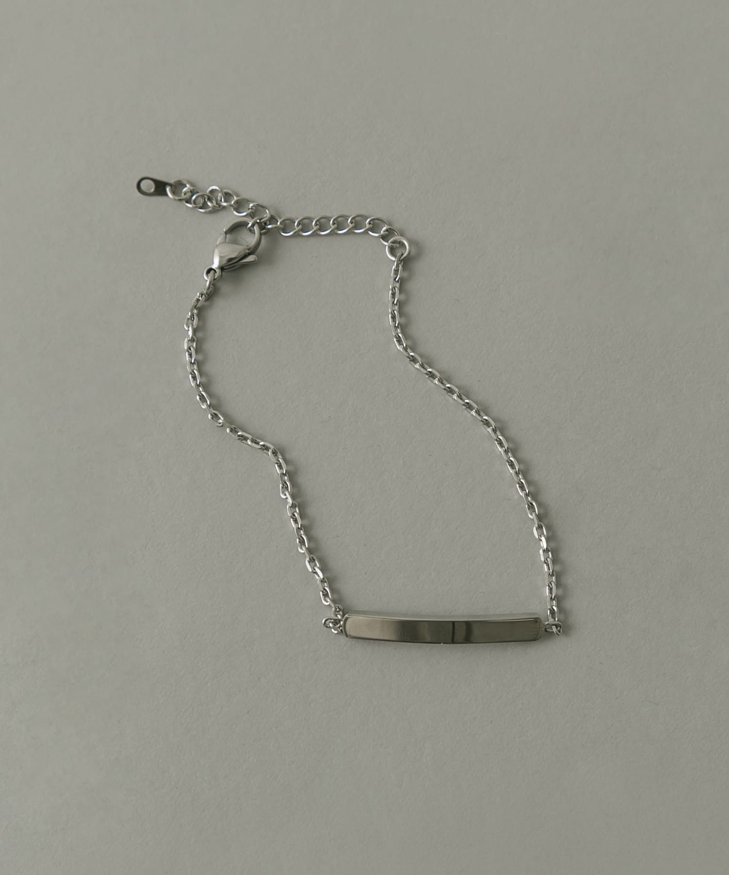 ステンレスプレートチェーンブレスレット SLV -