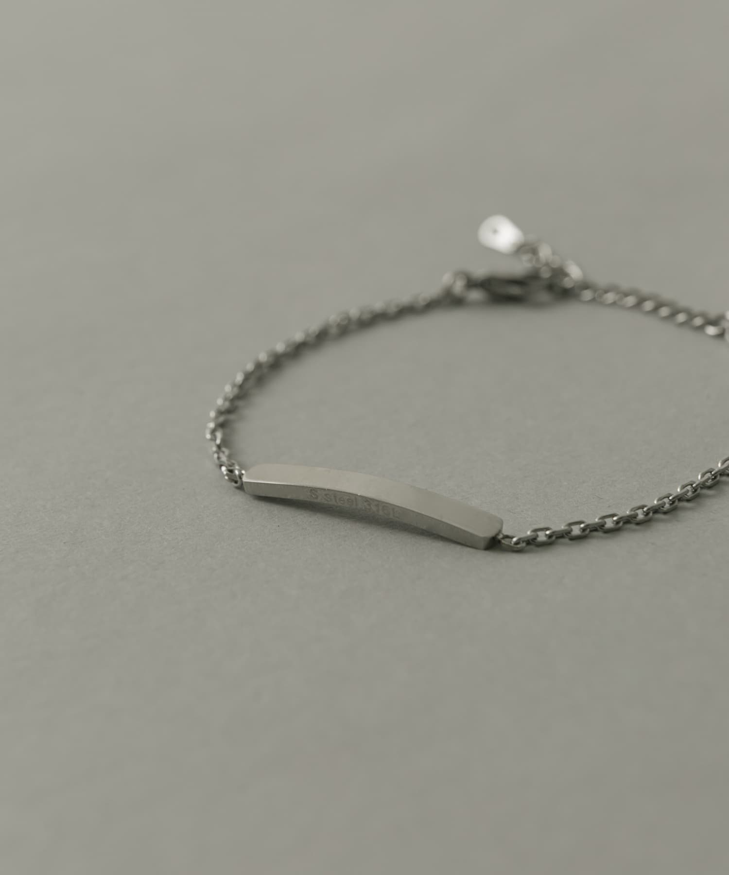 ステンレスプレートチェーンブレスレット SLV -