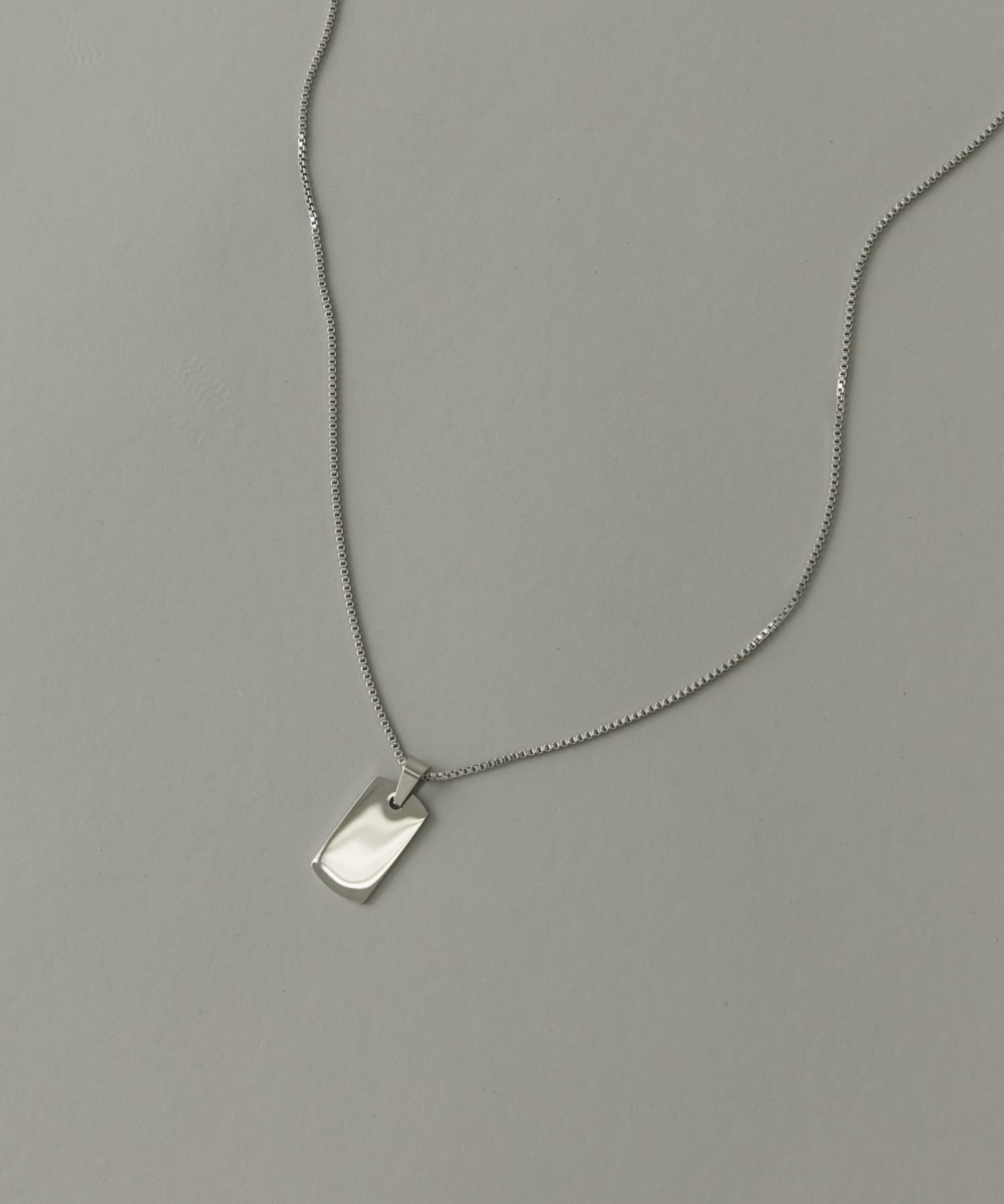 ステンレスプレートネックレス SLV -