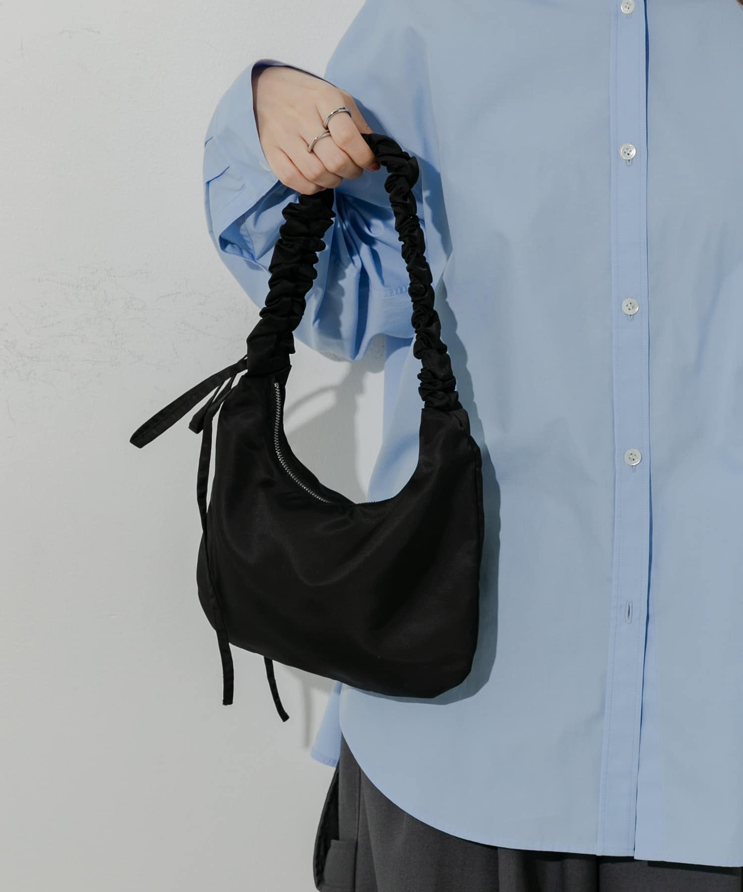 ギャザーワンハンドルバッグ BLK -
