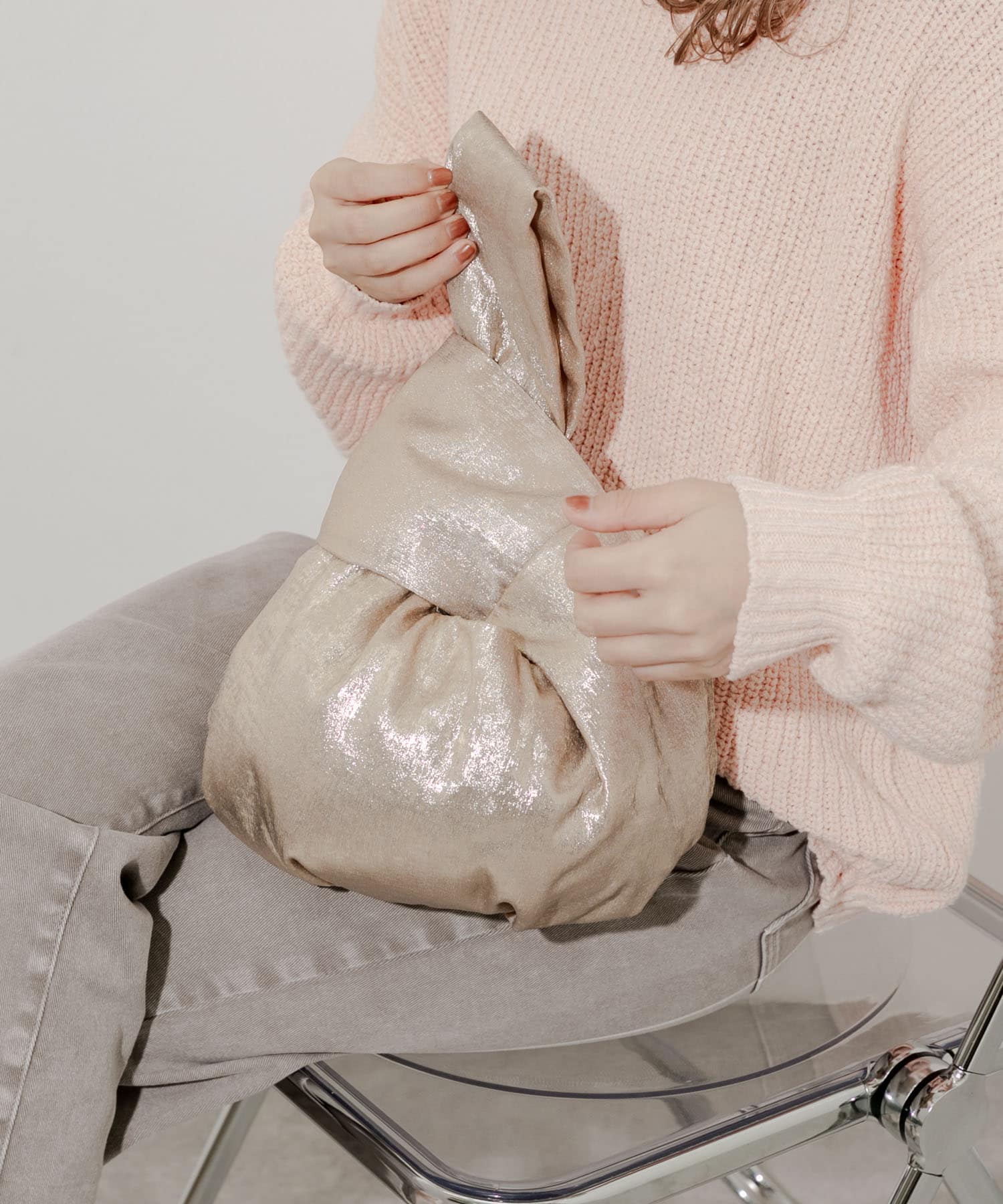 メタリックサークルバッグ