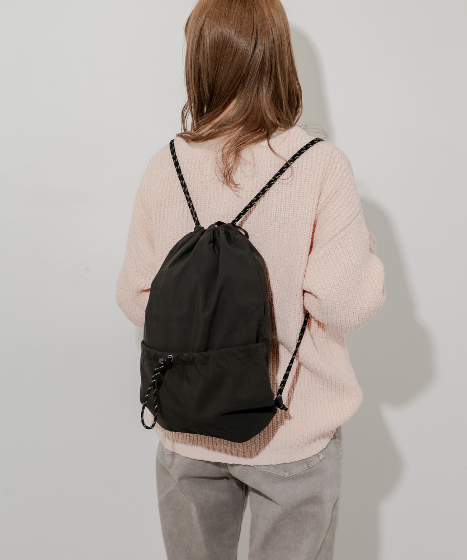 ドロストポケットナップサック BLK -