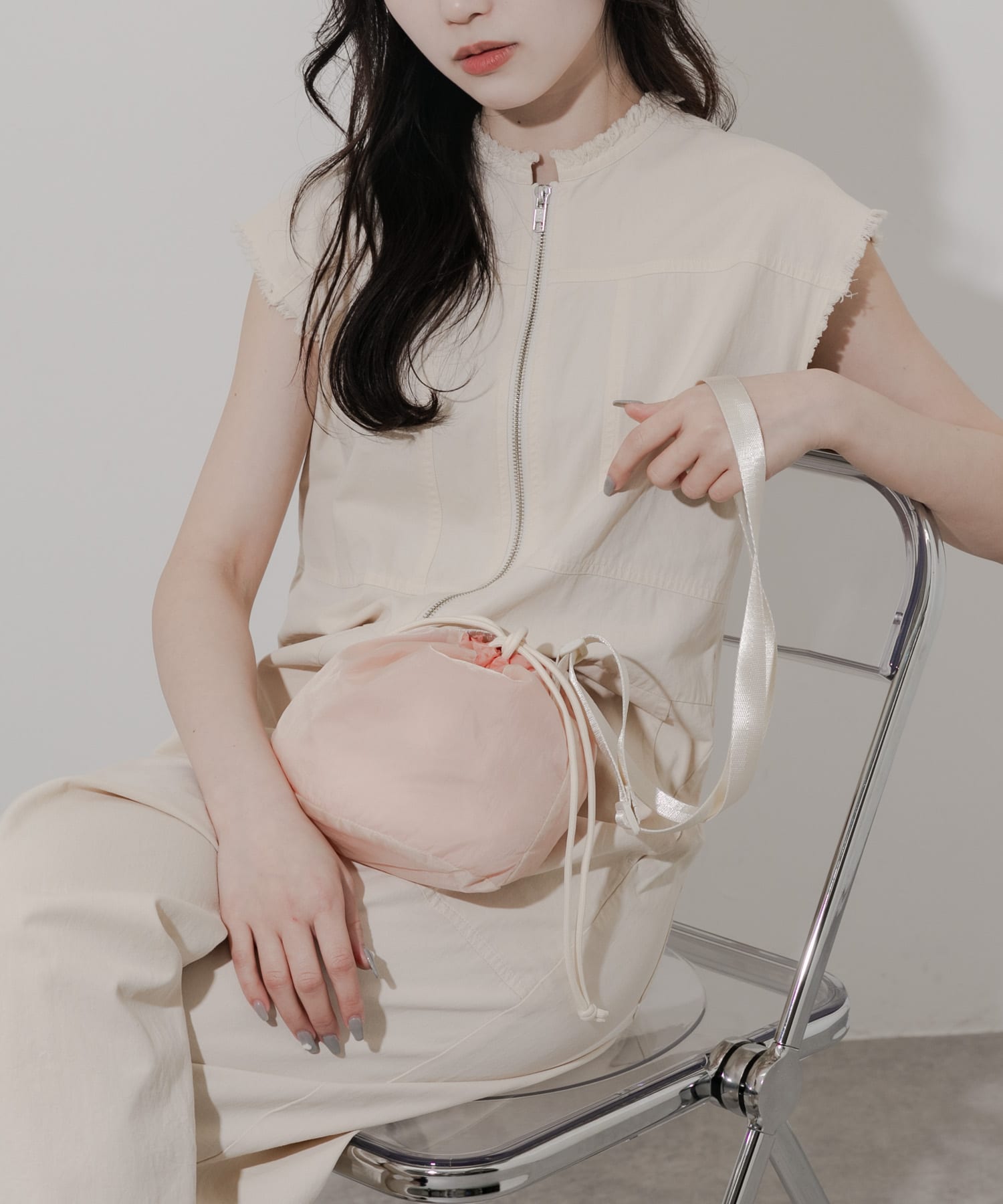 シアーキンチャクショルダー BEG/PNK -