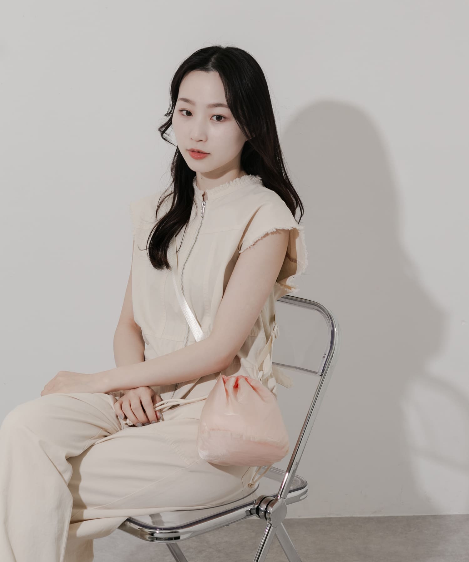 シアーキンチャクショルダー BEG/PNK -