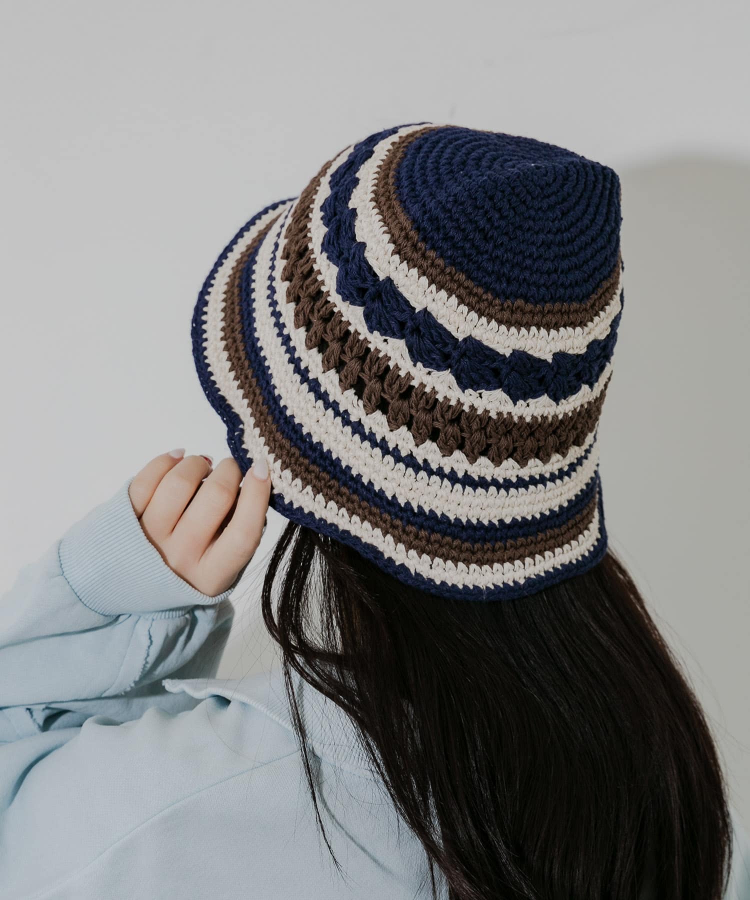 ボーダークロシェハット NVY -