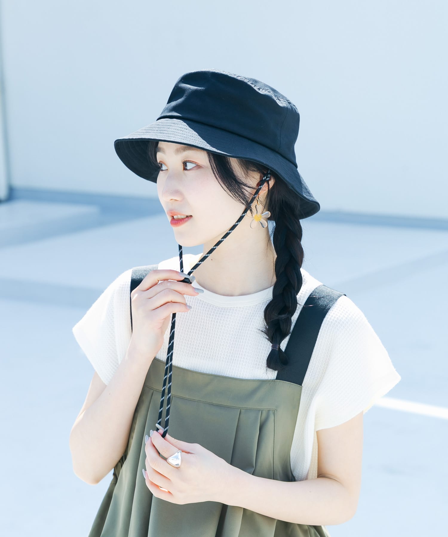 コットンドロストハット BLK -