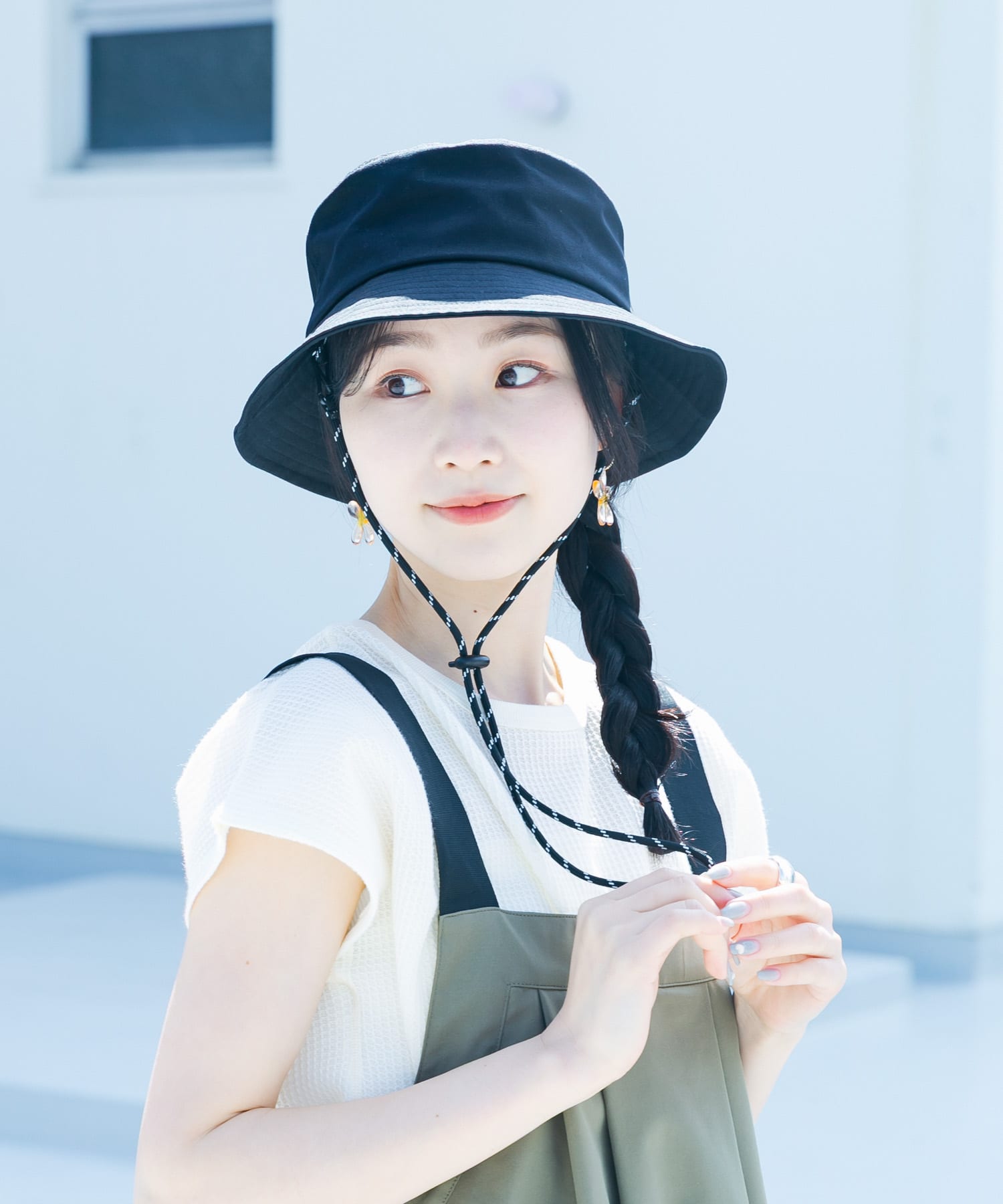 コットンドロストハット BLK -