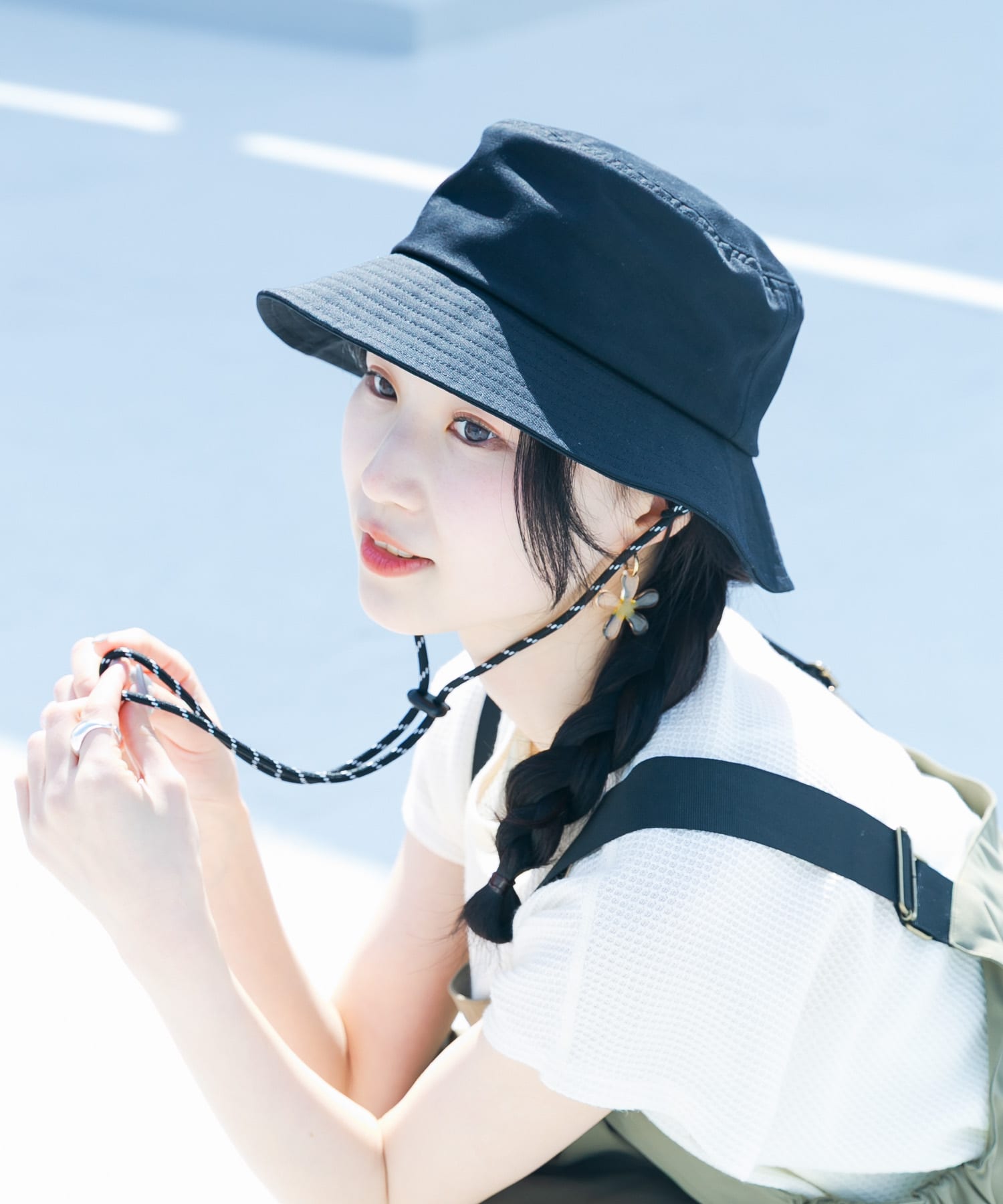 コットンドロストハット BLK -