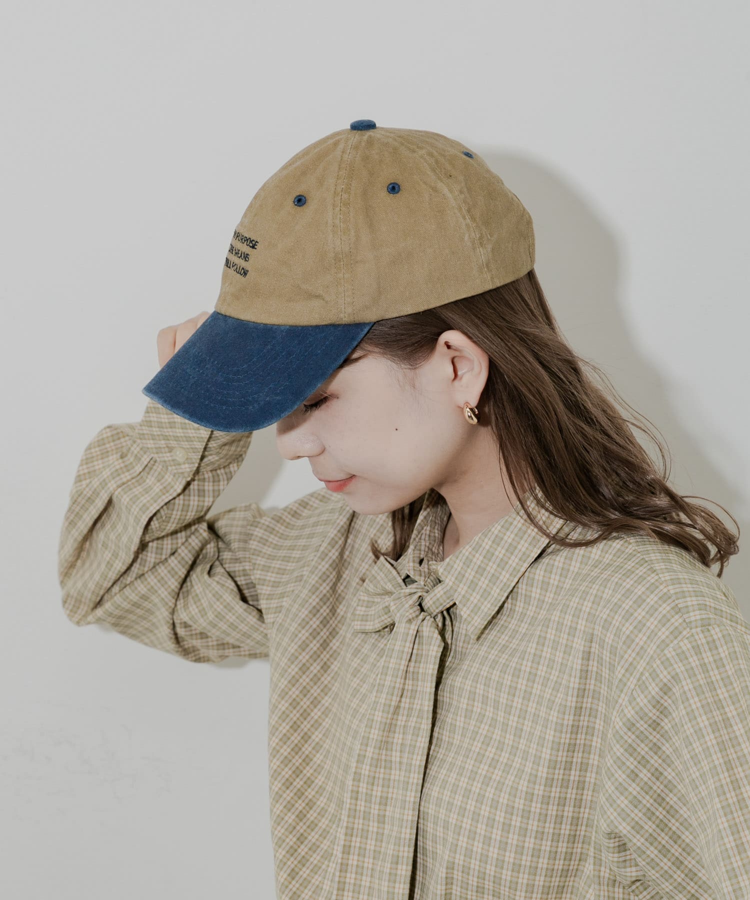 バイカラーロゴキャップ BRN/NVY -