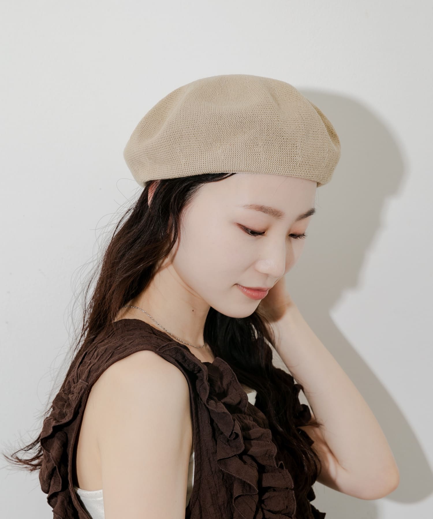 リネンミックスベレー BEG -