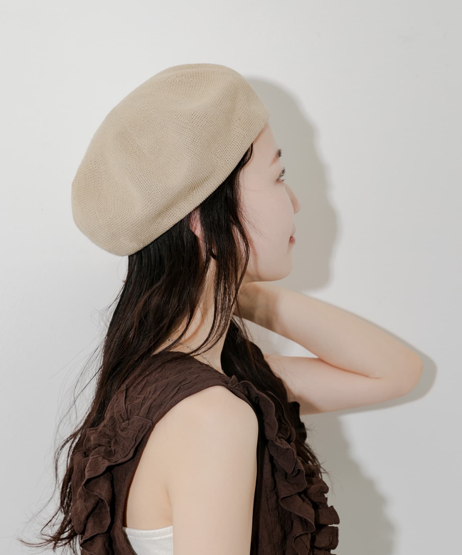 リネンミックスベレー BEG -