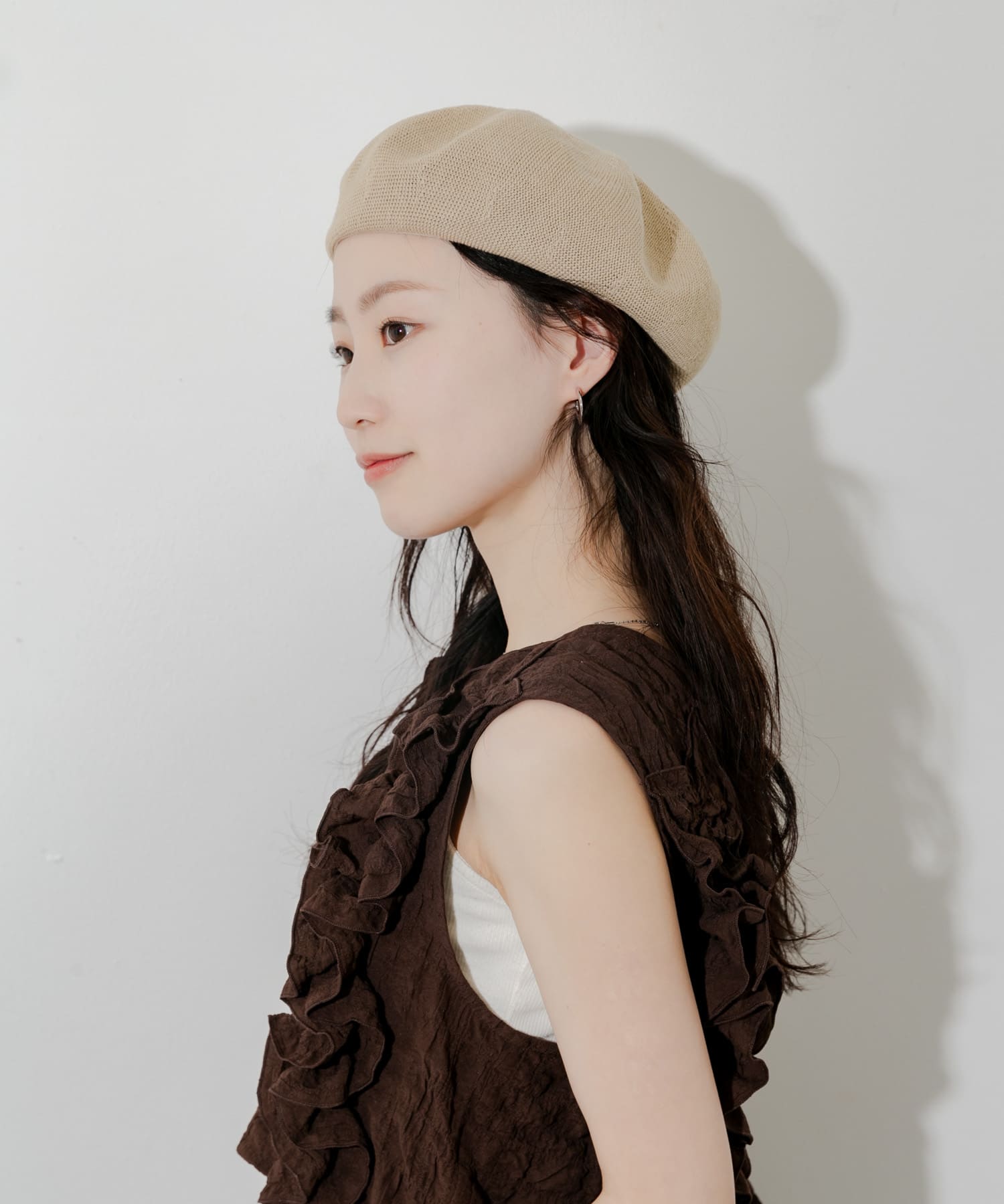 リネンミックスベレー BEG -