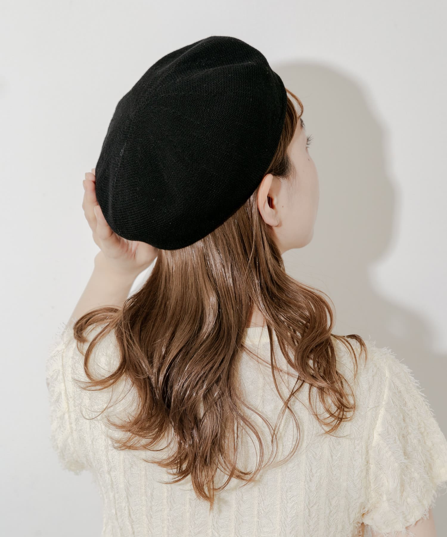 リネンミックスベレー BLK -