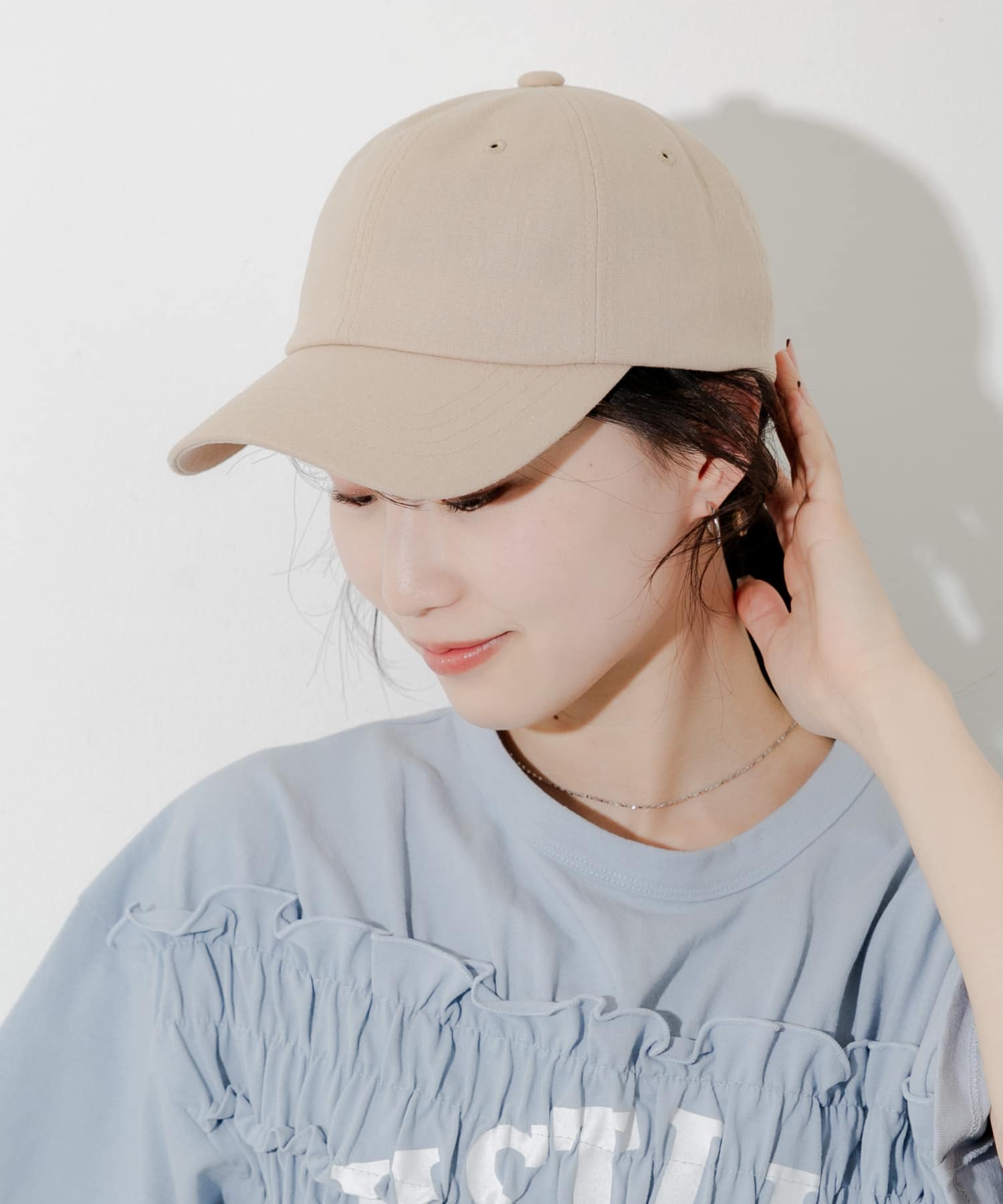 シンプルリネンキャップ BEG -