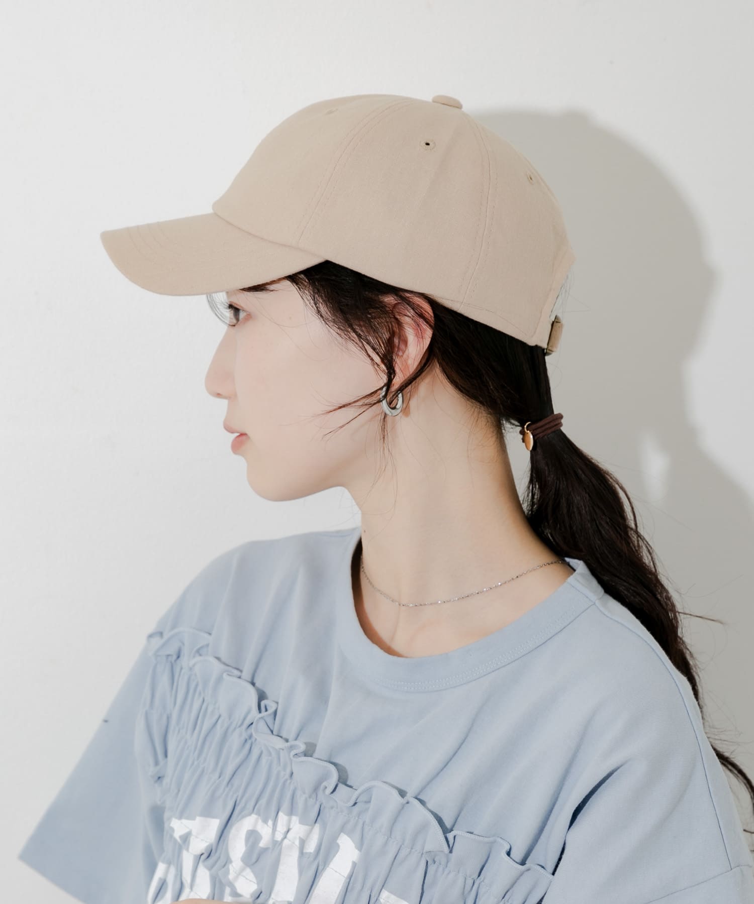シンプルリネンキャップ BEG -
