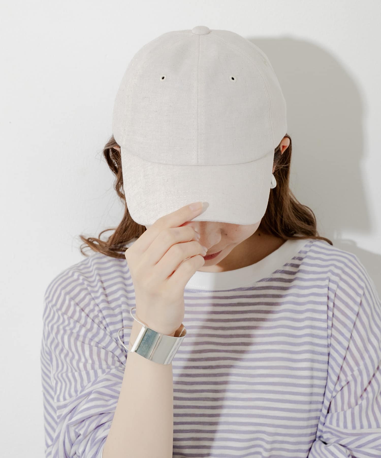 シンプルリネンキャップ