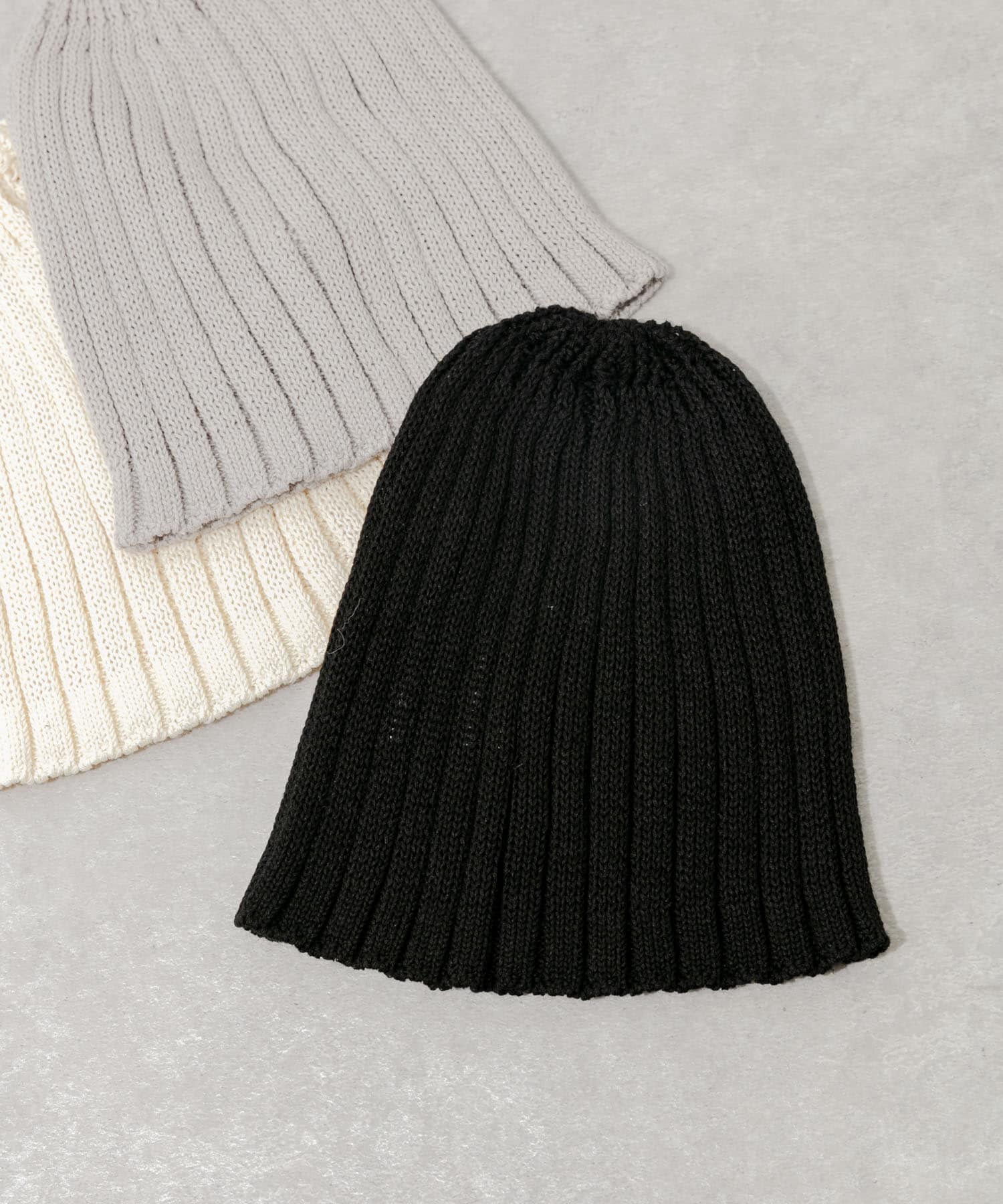 コットンリネンリブビーニー