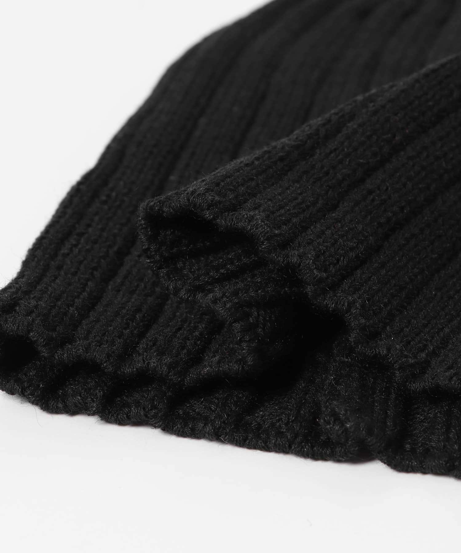 コットンリネンリブビーニー BLK -