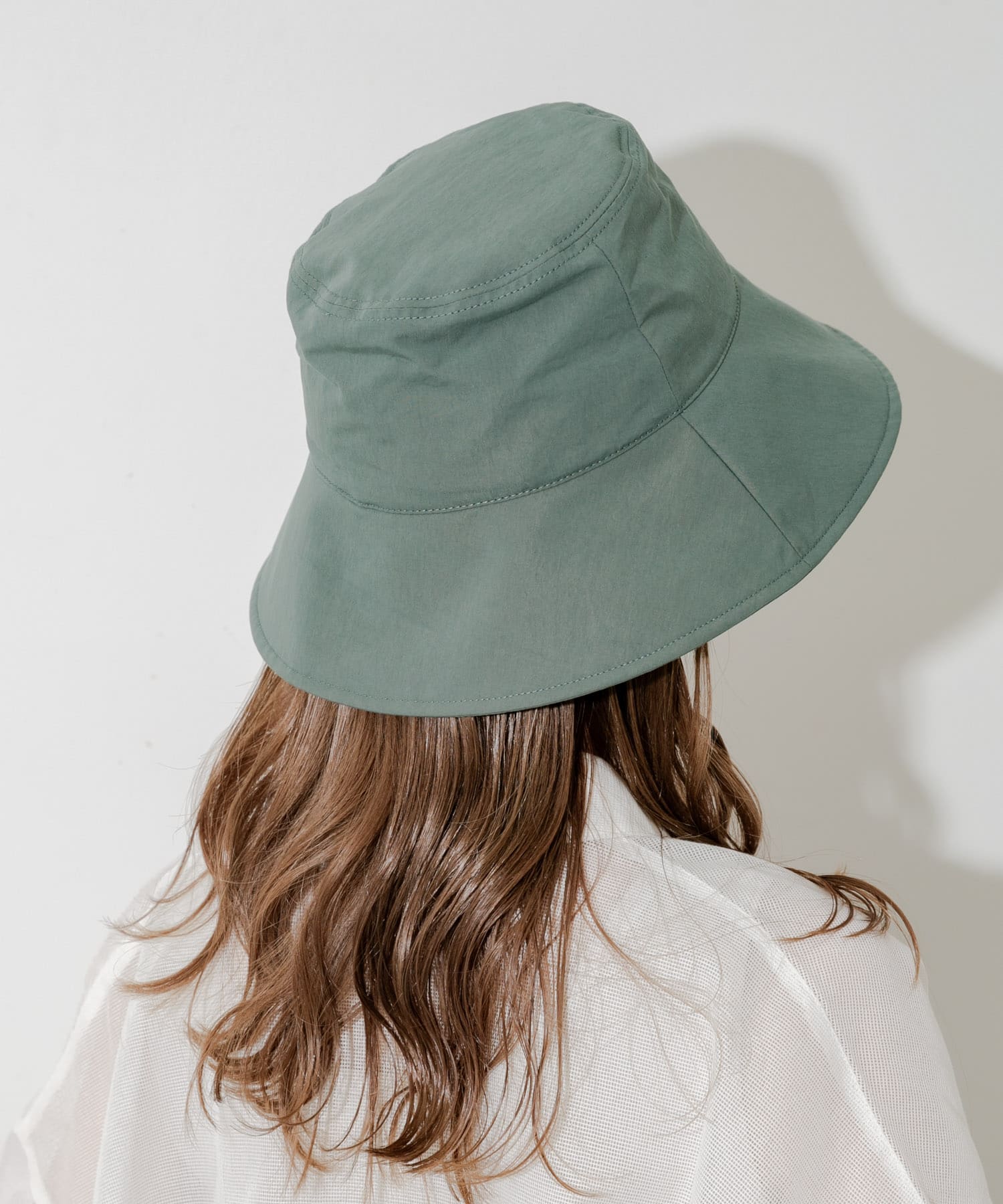 ハンドメイド　刺繍生地×手織り生地のドロストハット ハンドメイド 刺繍生地×手織り生地のドロストハット