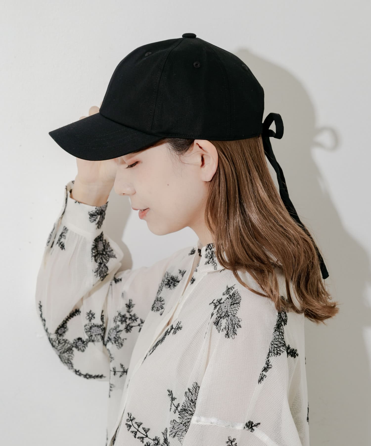 バックリボンキャップ BLK -