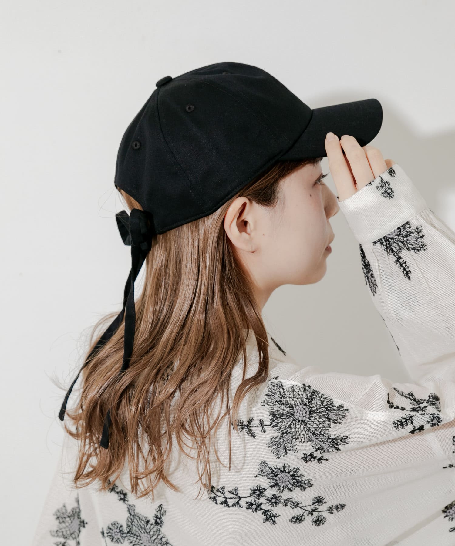バックリボンキャップ BLK -