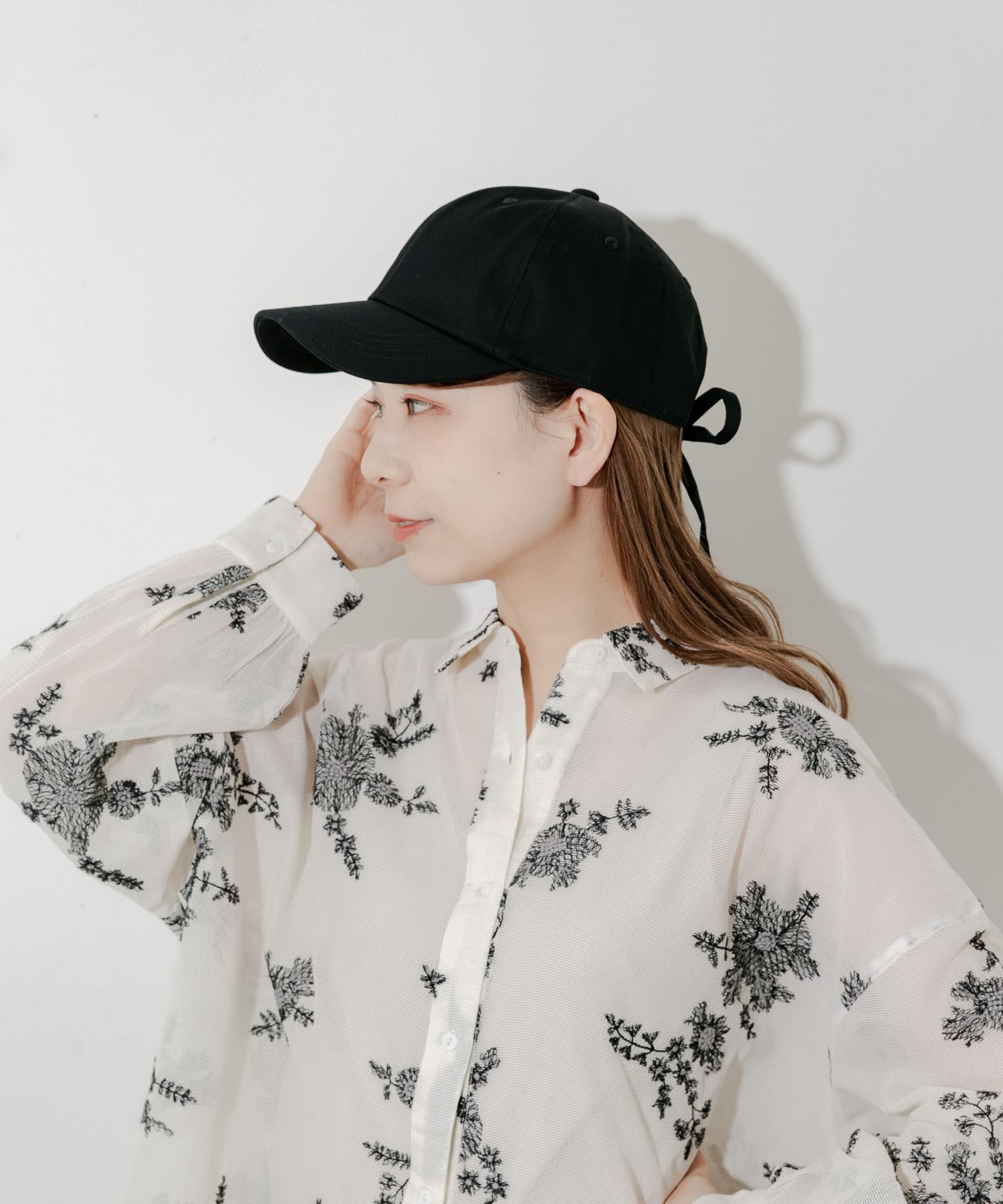 バックリボンキャップ BLK -