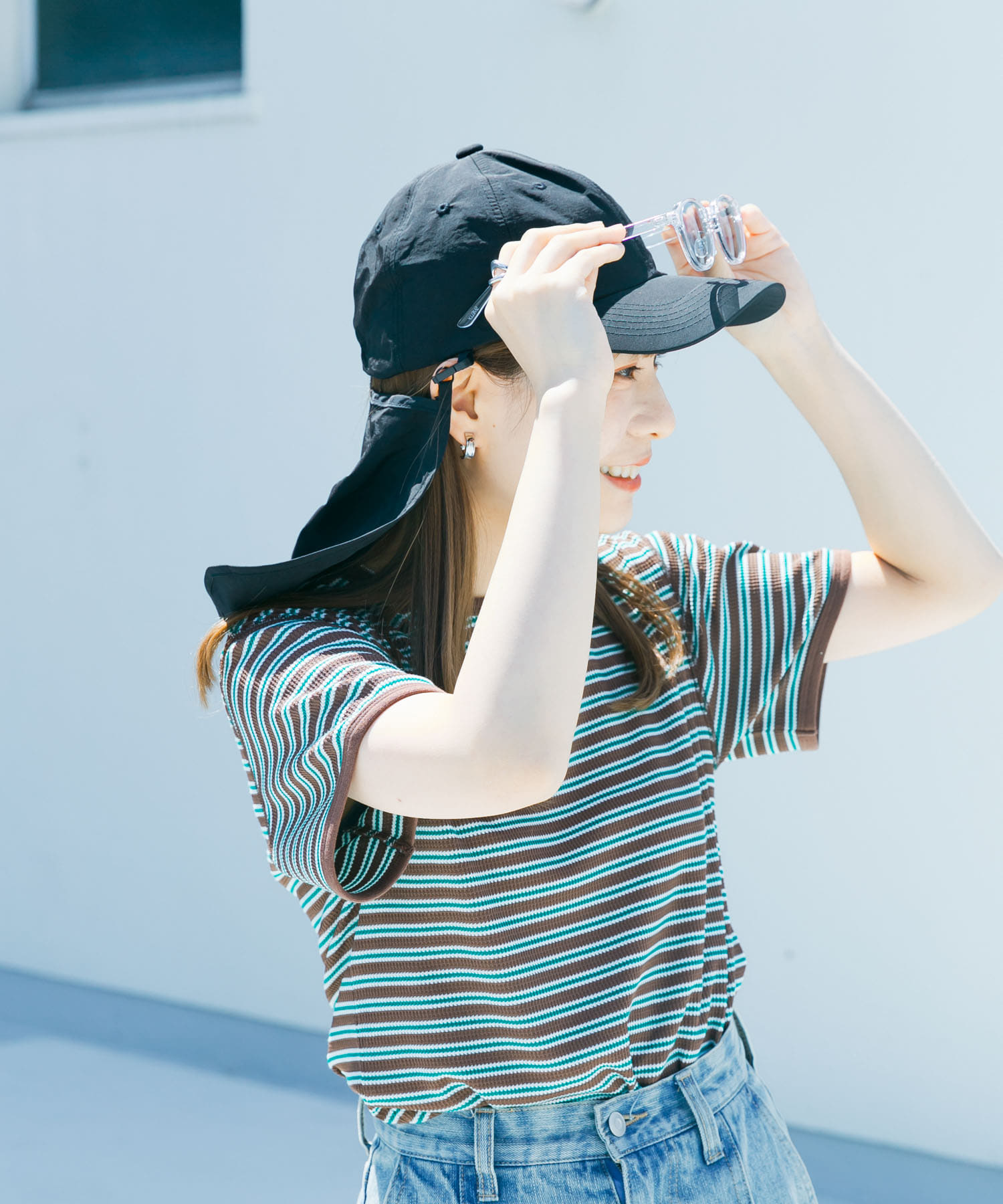 『撥水/UVカット』サンシェードキャップ BLK -