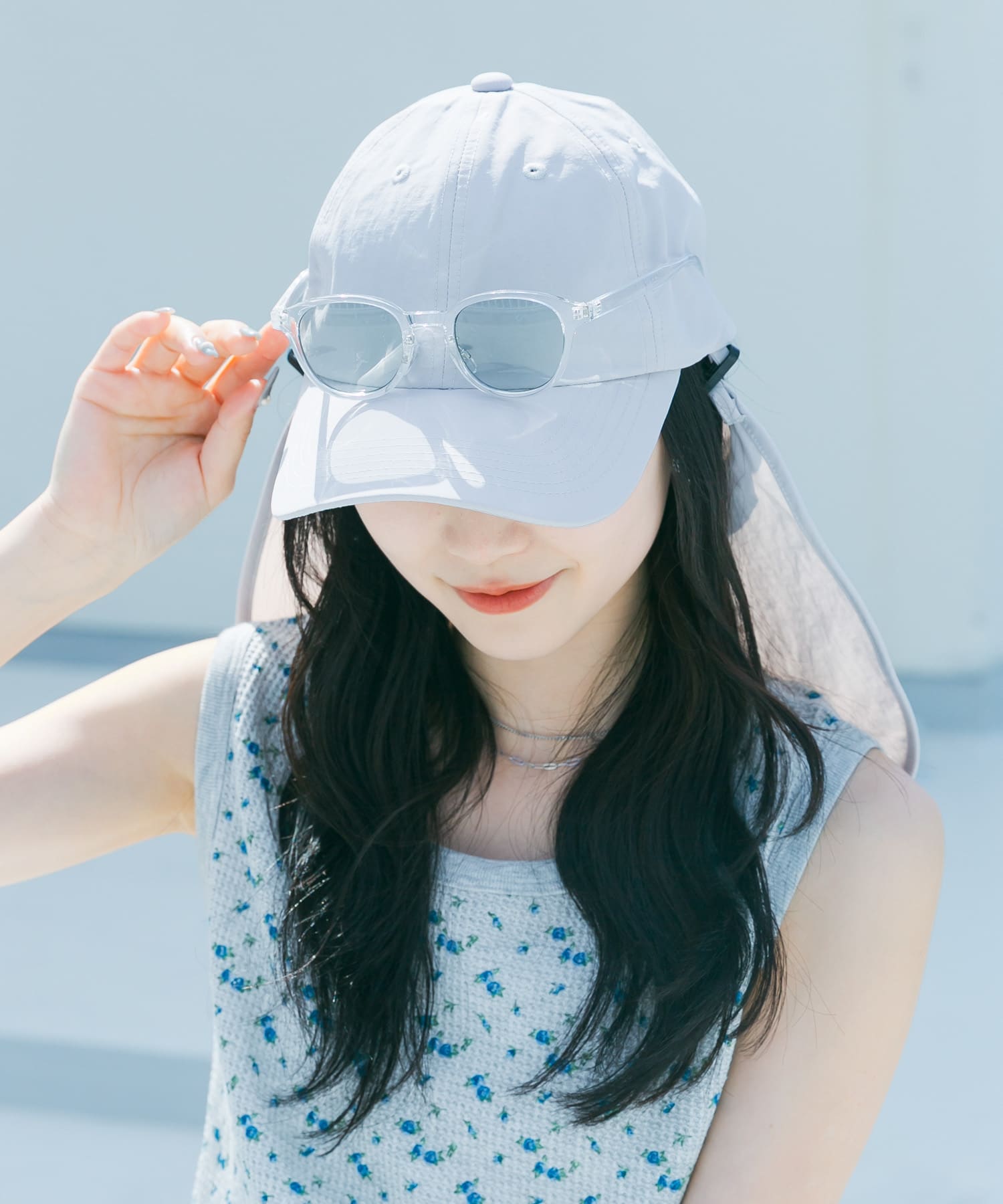 『撥水/UVカット』サンシェードキャップ GRY -